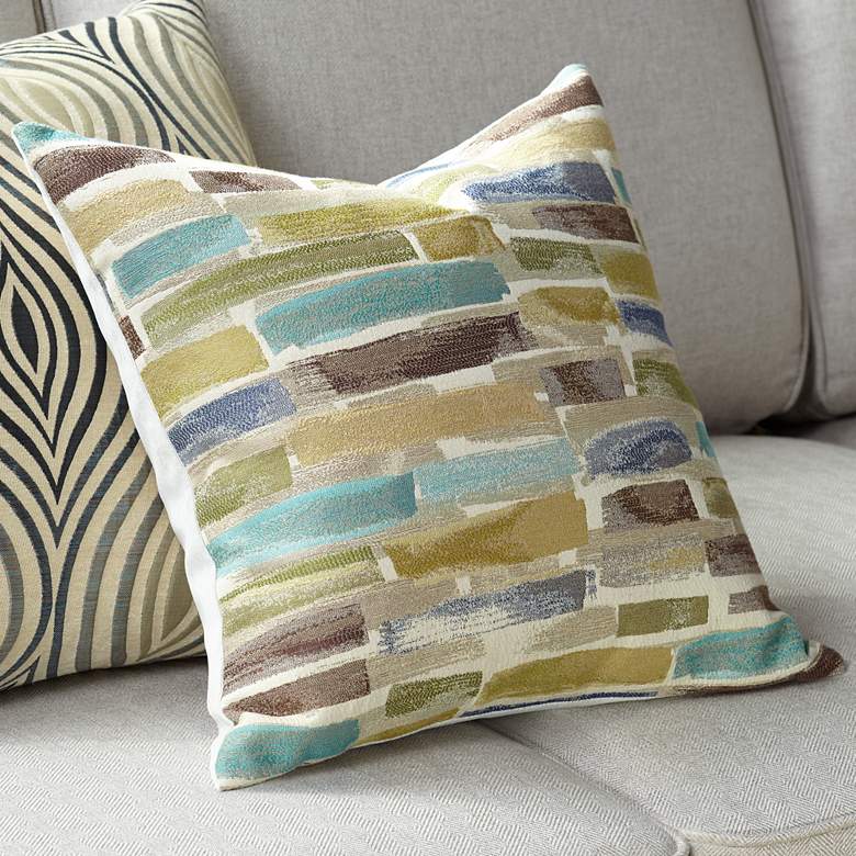 Paint Strokes 18&quot; Square Throw Pillow