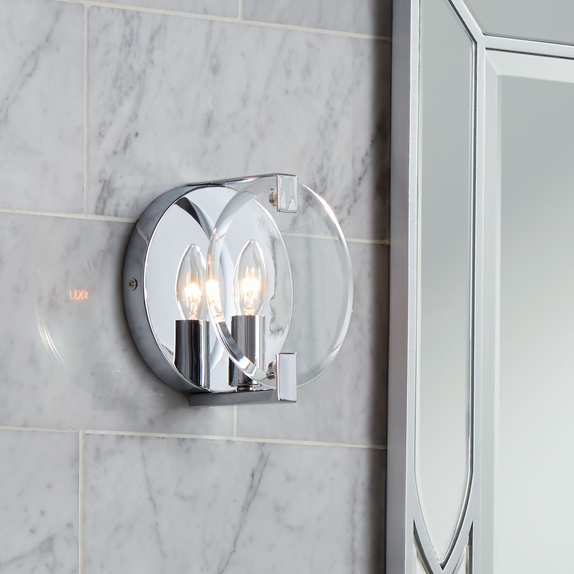 Possini Euro Collins 6 1/2" High Chrome Wall Sconce