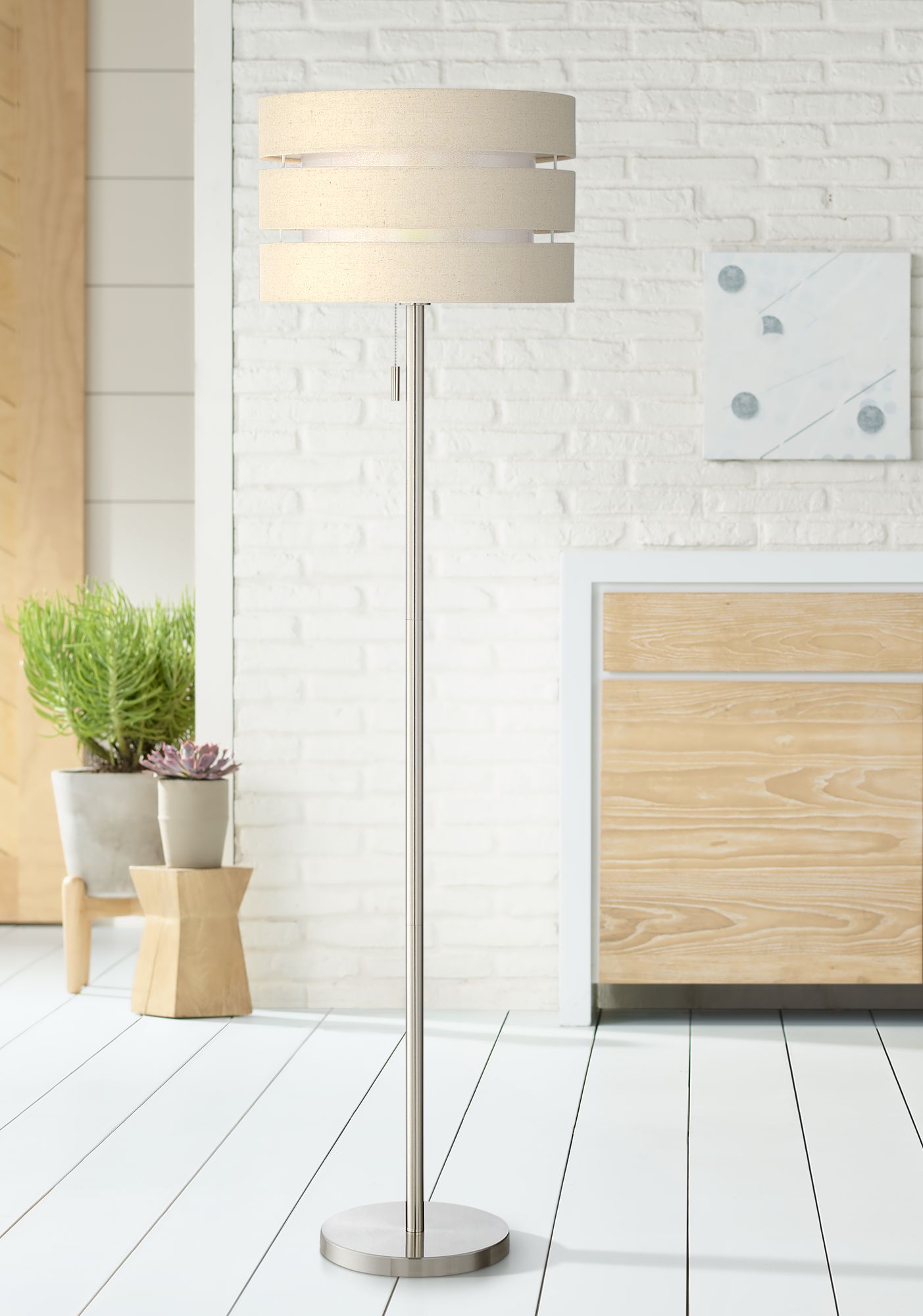 Lite Source Falan Brushed Nickel Floor Lamp