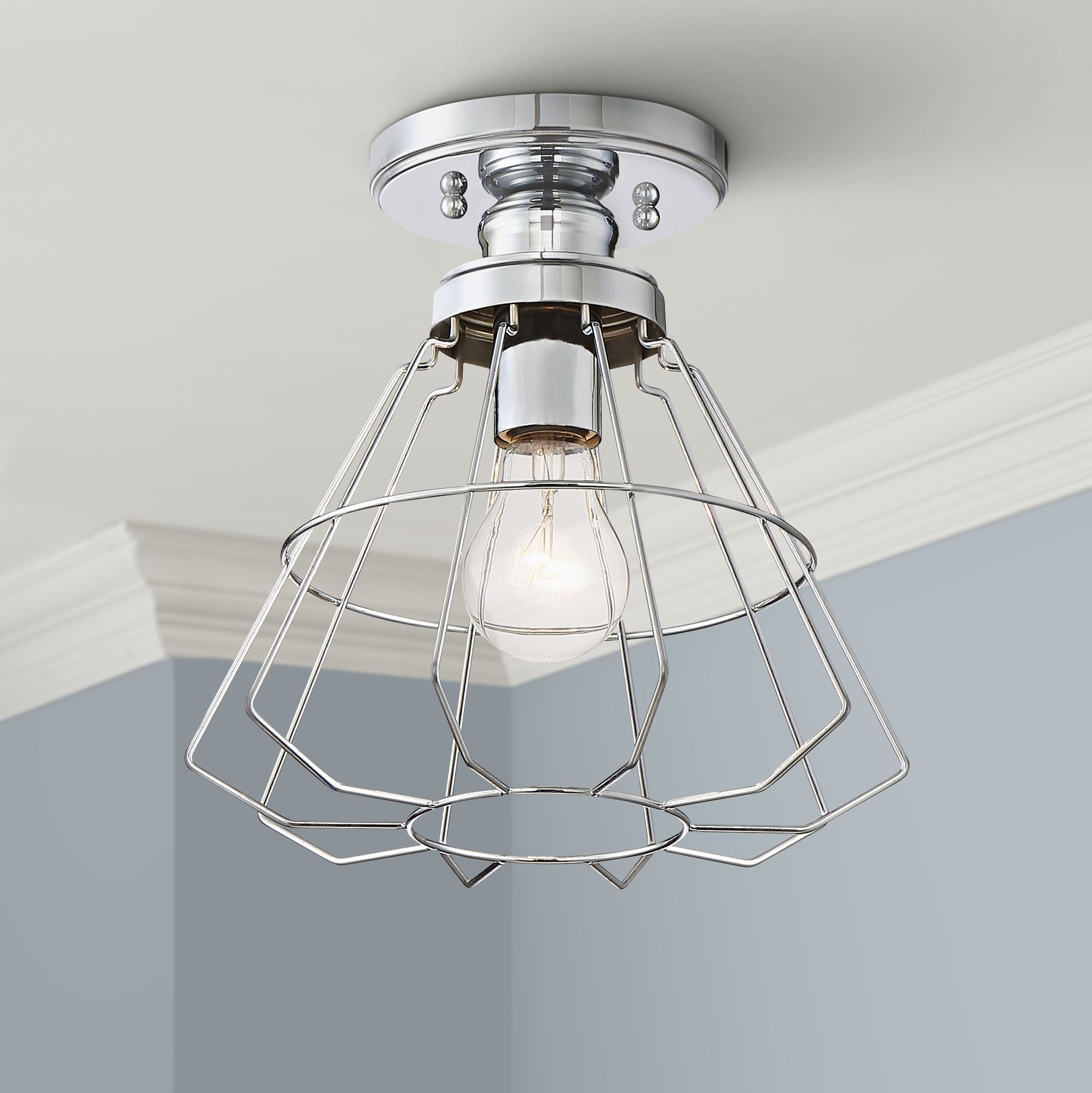 Nicholas 10" Wide Chrome Ceiling Light