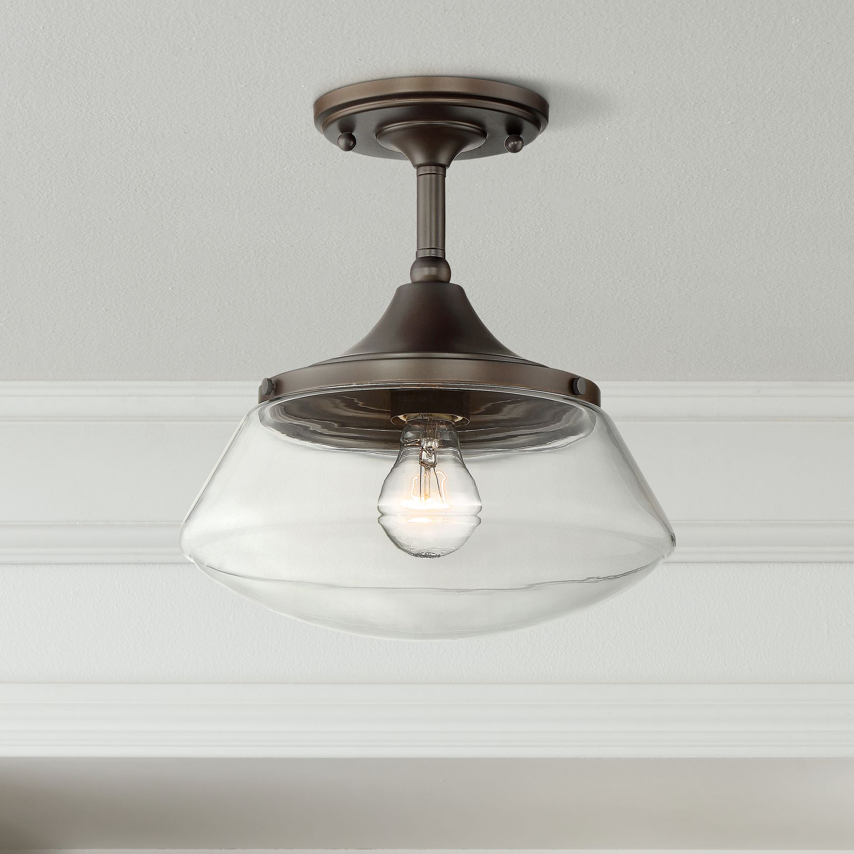 Farm House 10 1/2" Wide Bronze Ceiling Light