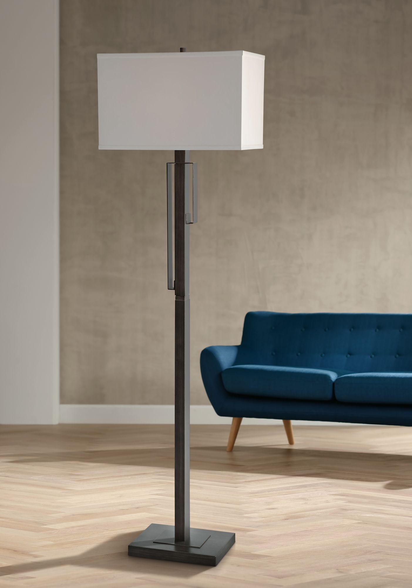 Lite Source 60" High Kurtis Brushed Black Floor Lamp