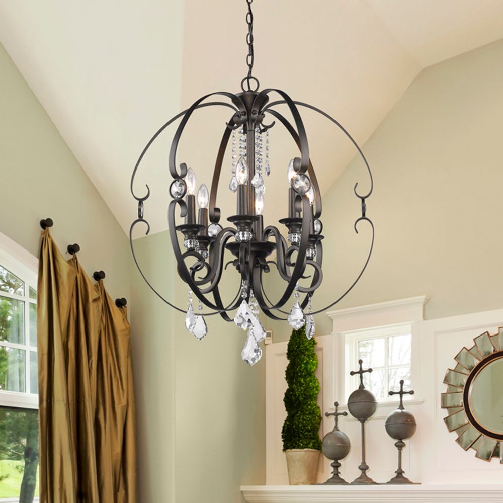 Ella 26" Wide Brushed Etruscan Bronze 6-Light Chandelier