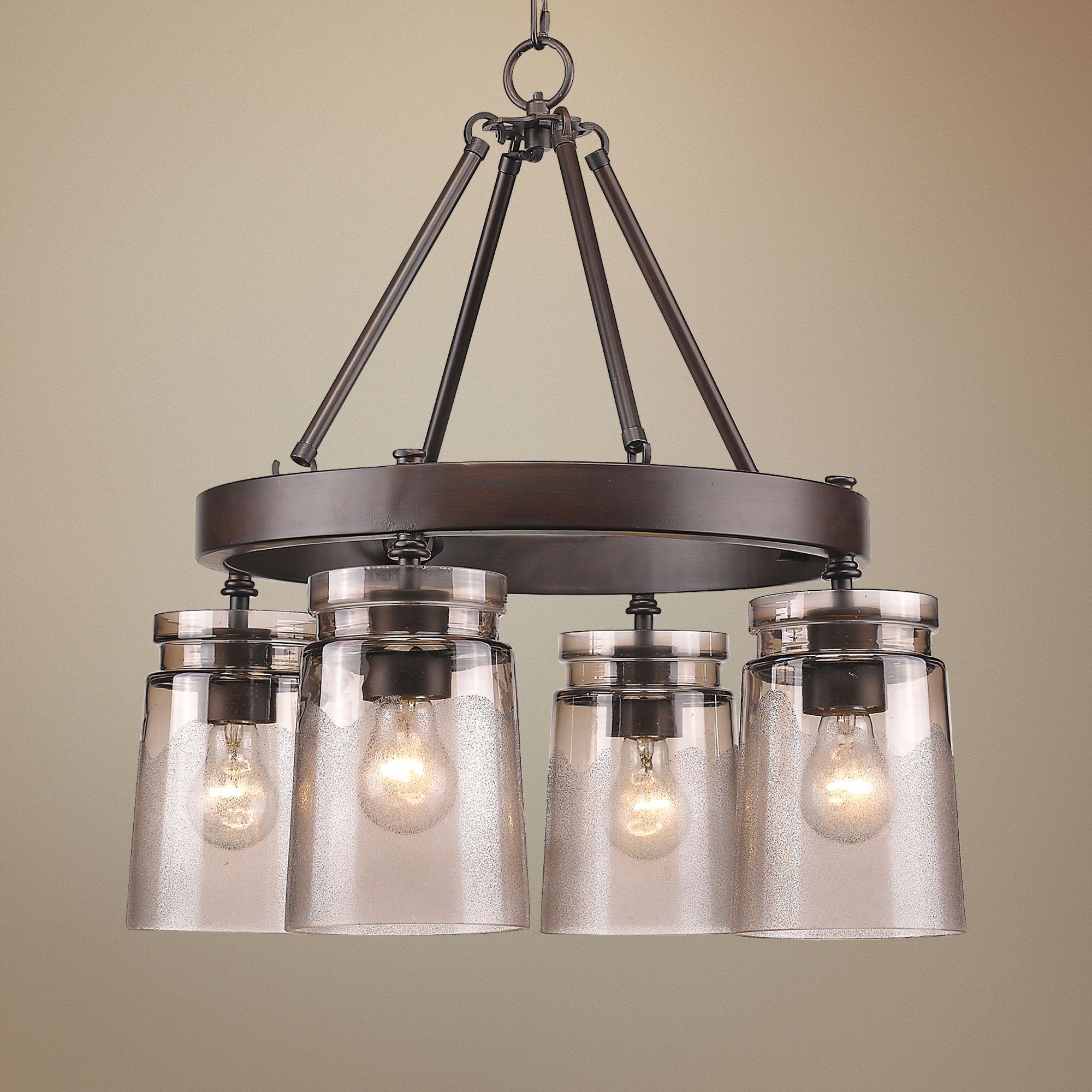 Travers Wagon Wheel 21 1/2" Wide Rubbed Bronze Chandelier