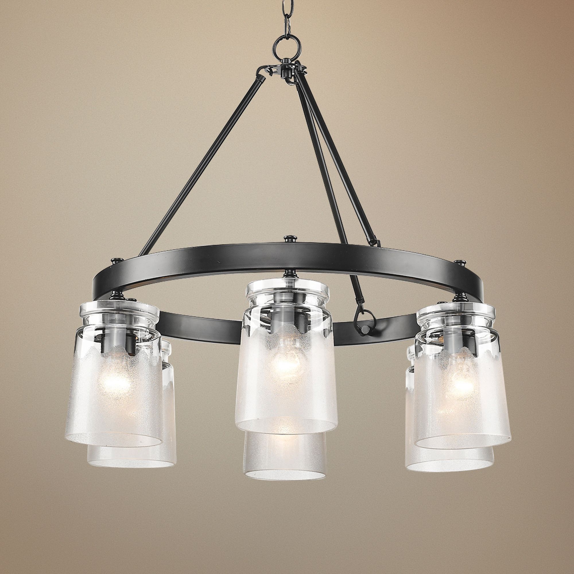 Travers 28 1/4" Wide Black 6-Light Chandelier