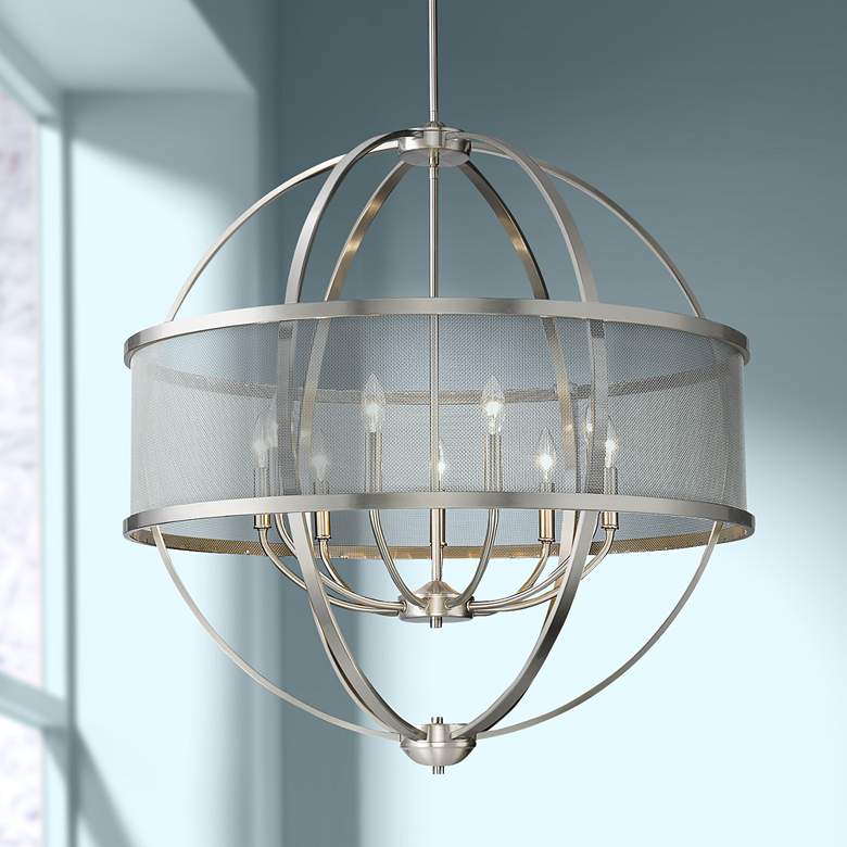 Colson 32 3/4&quot; Wide Pewter 9-Light Chandelier