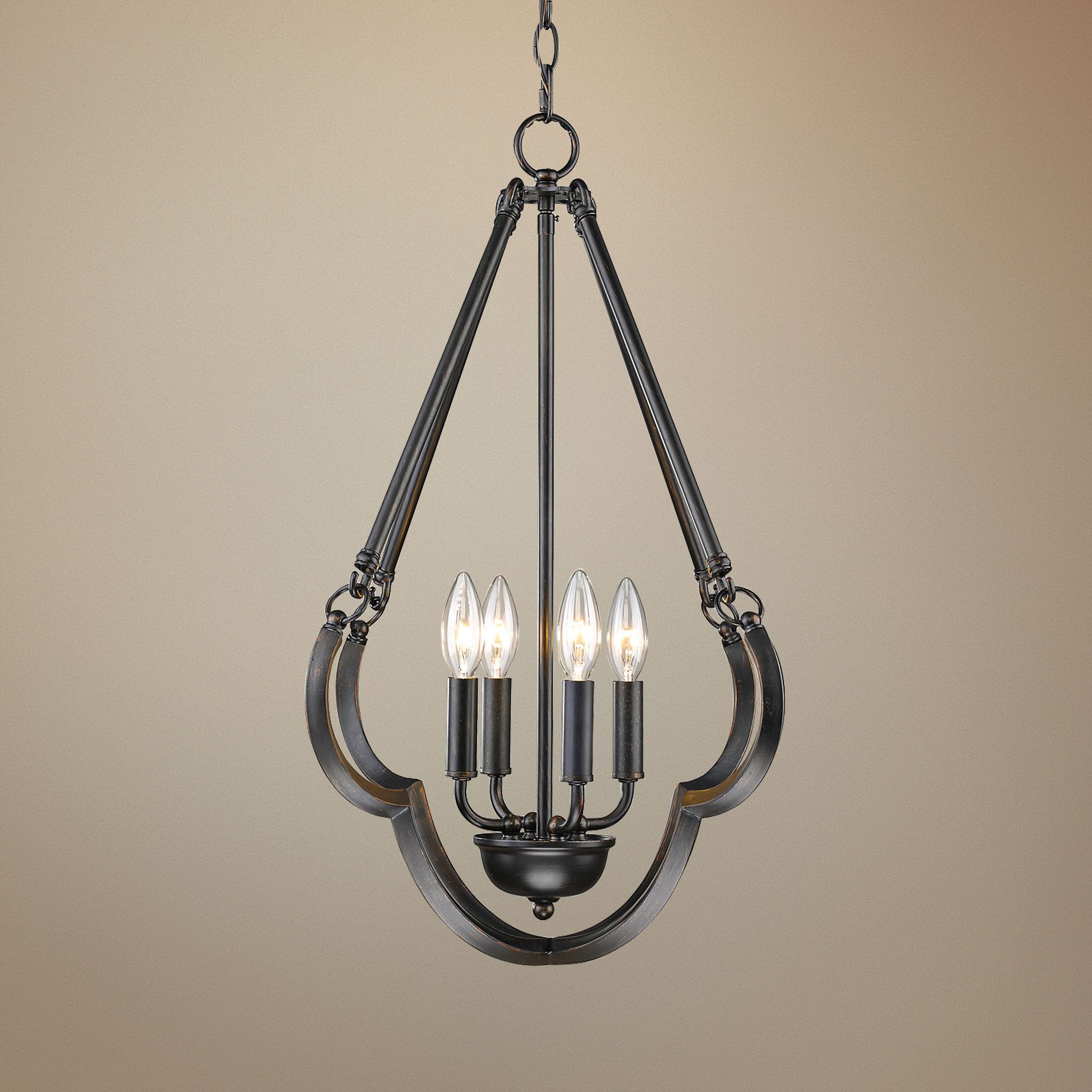 Saxon 18 1/4" Wide Aged Bronze 4-Light Pendant