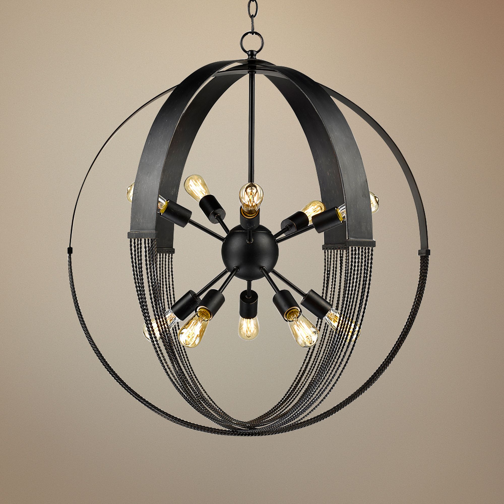 Carter 29 3/4" Wide Aged Bronze 10-Light Pendant