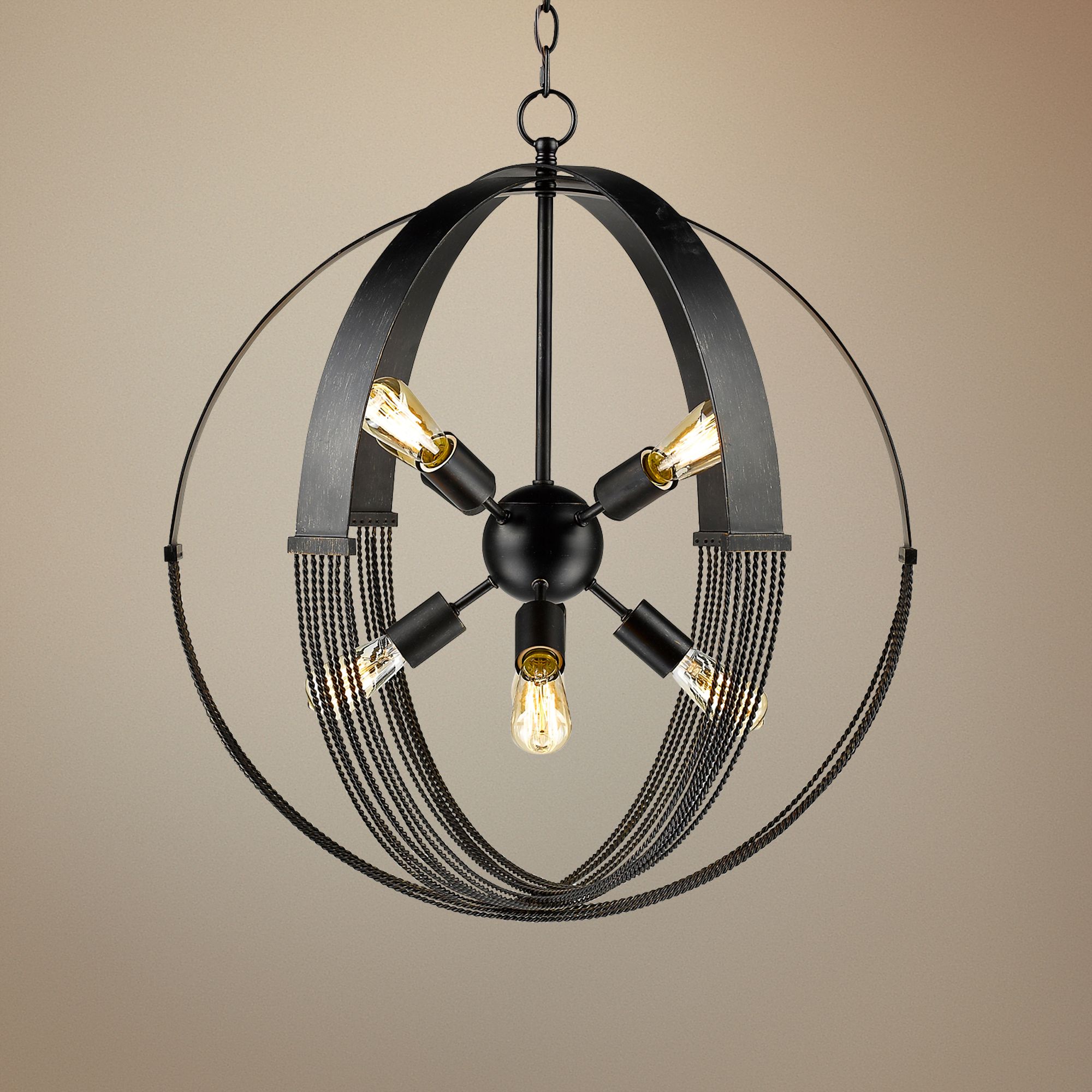 Carter 24" Wide Aged Bronze 8-Light Pendant