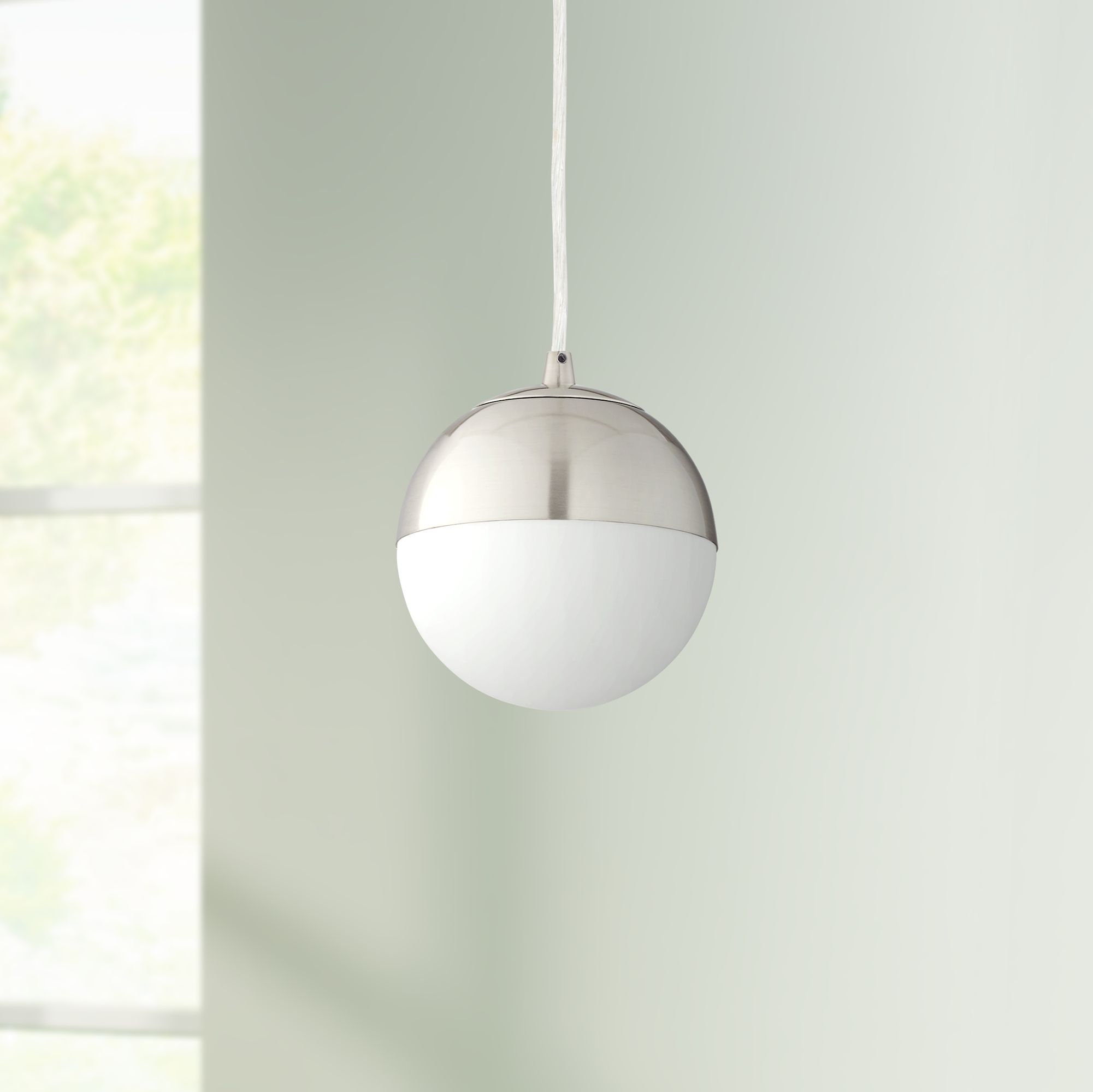 Possini Euro Dillon 7" Wide Brushed Nickel LED Mini Pendant