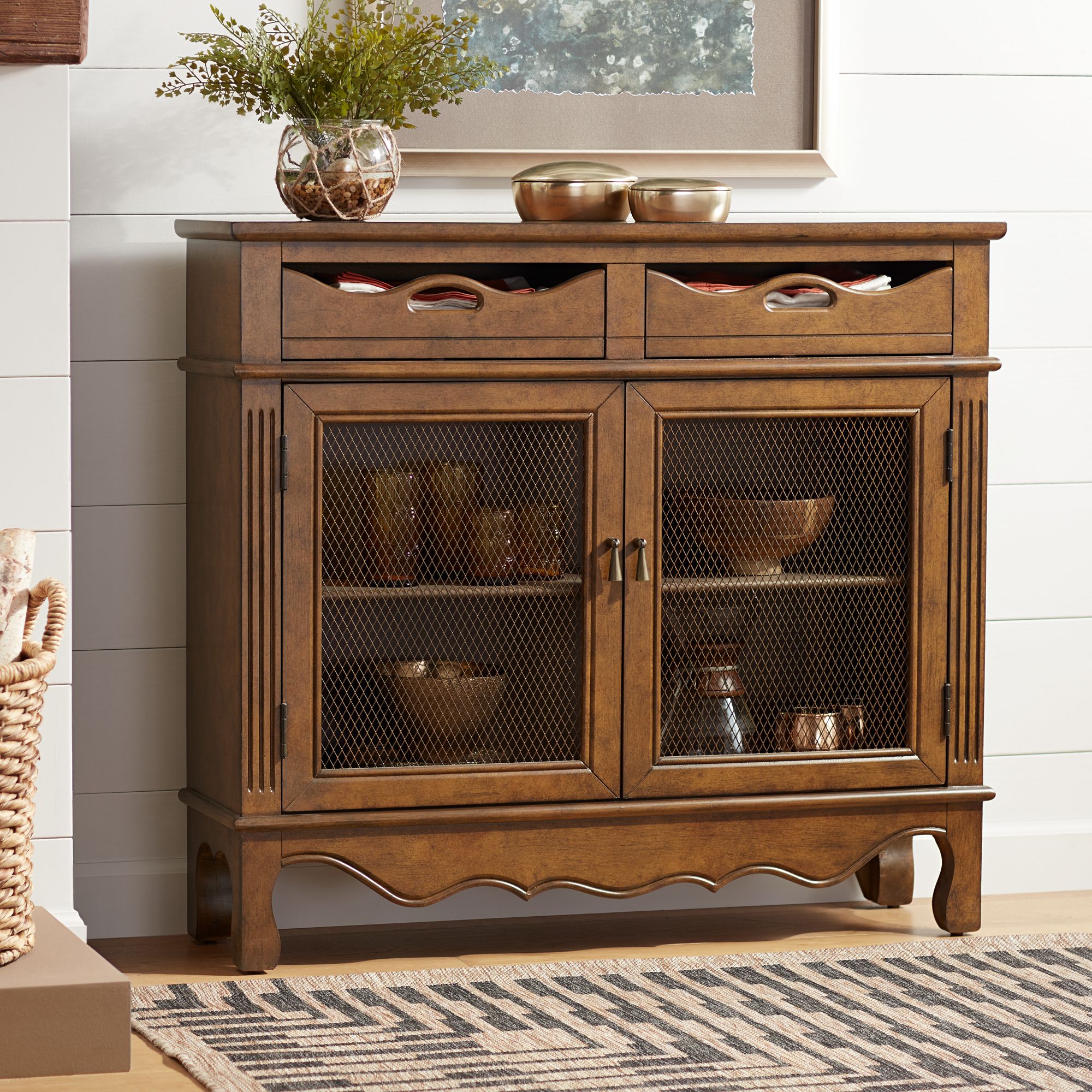 Mansfield 39 3/4" Wide Hand-Painted Storage Console