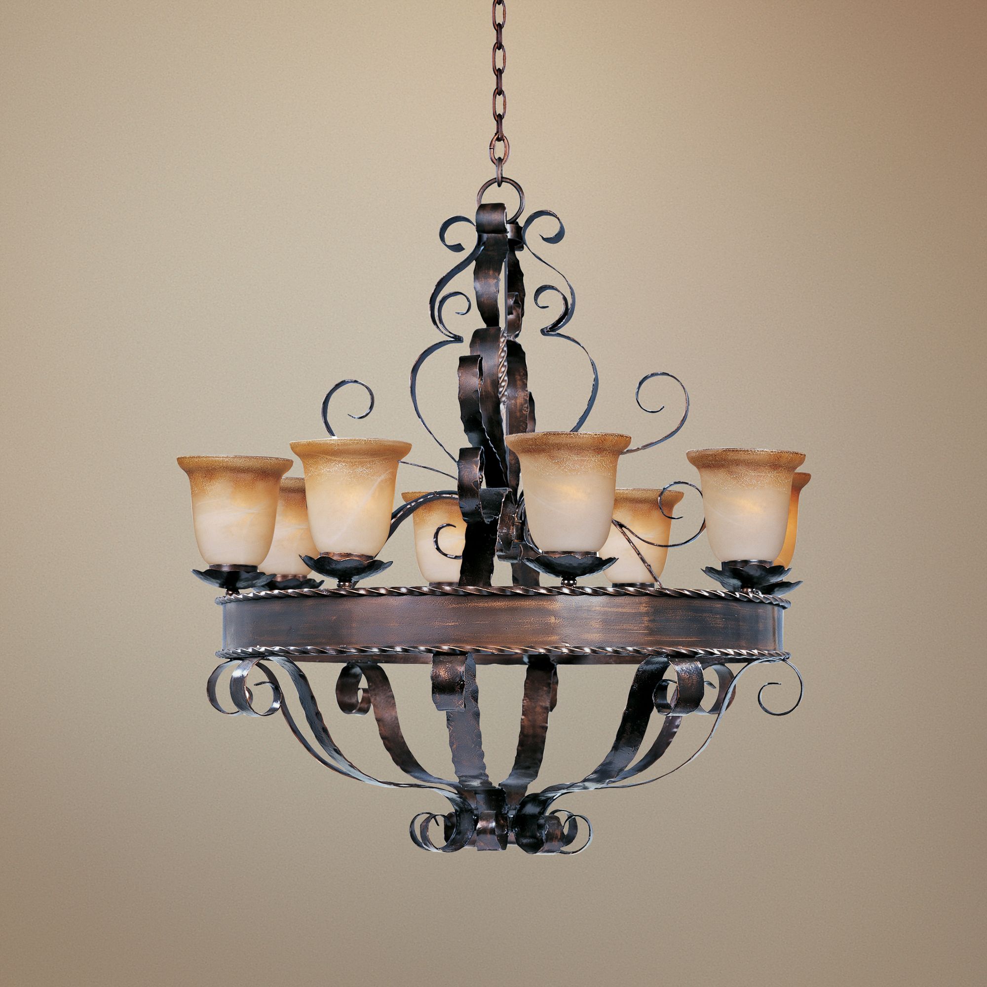 Aspen Collection 35" Wide Eight Light Traditional Chandelier