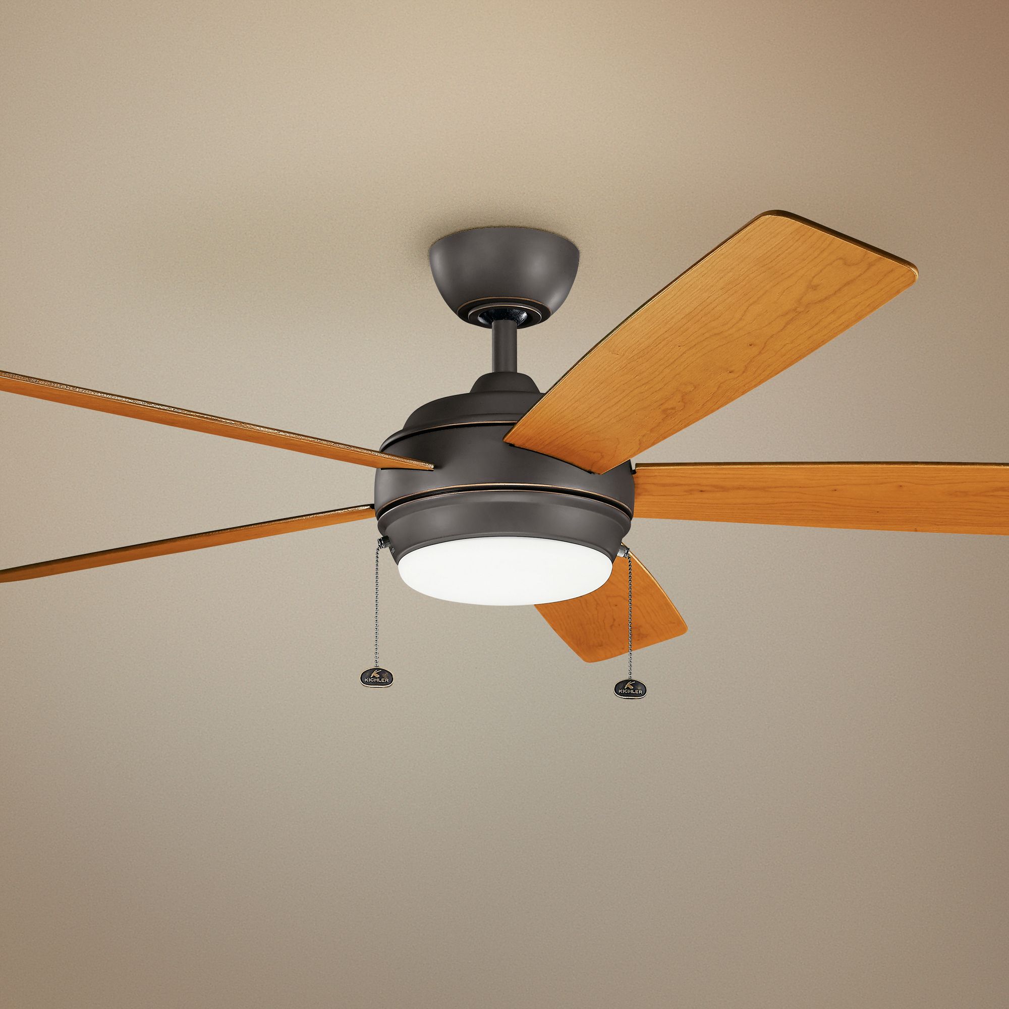 60" Kichler Starkk Olde Bronze LED Ceiling Fan
