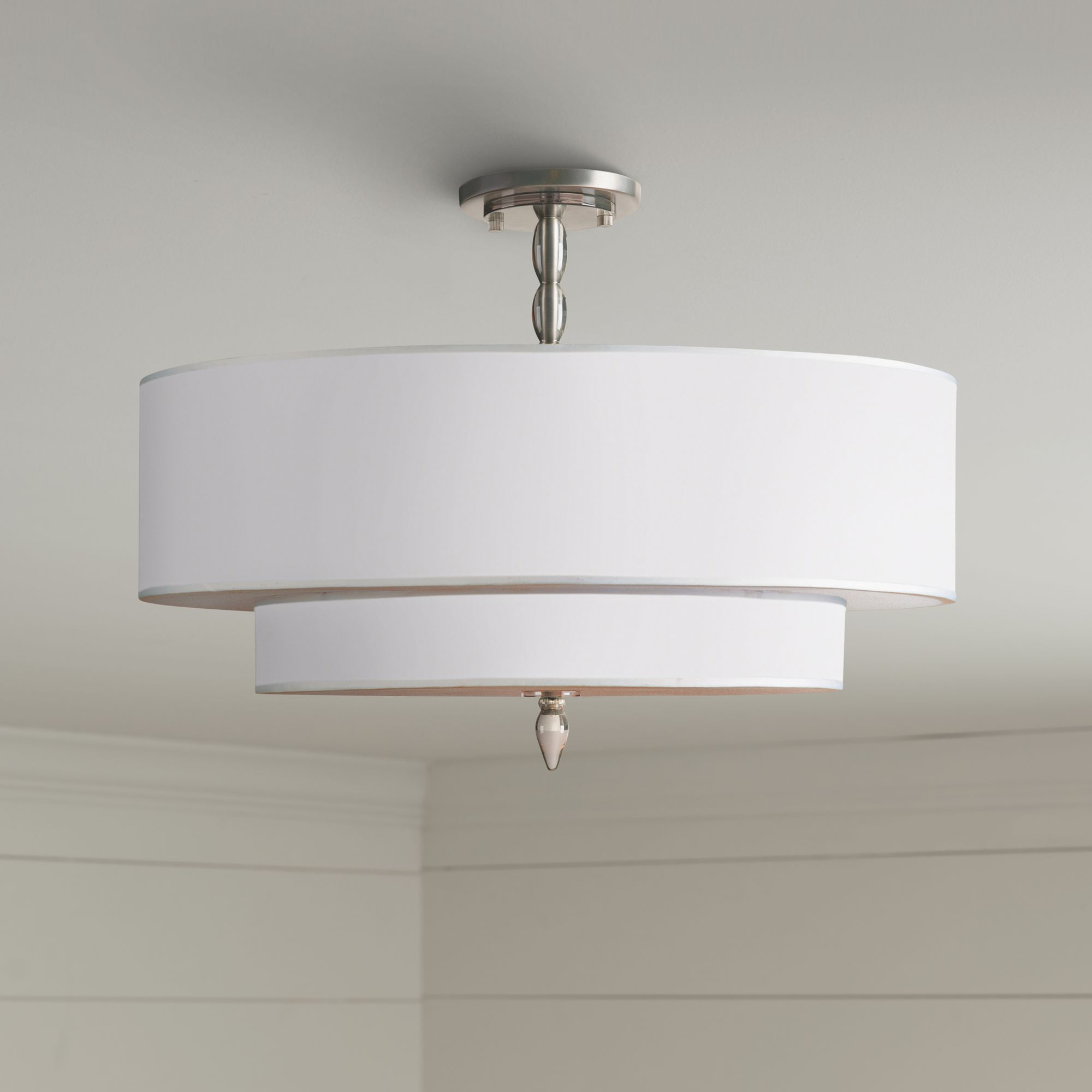 Crystorama Luxo 26" Wide Satin Nickel Ceiling Light