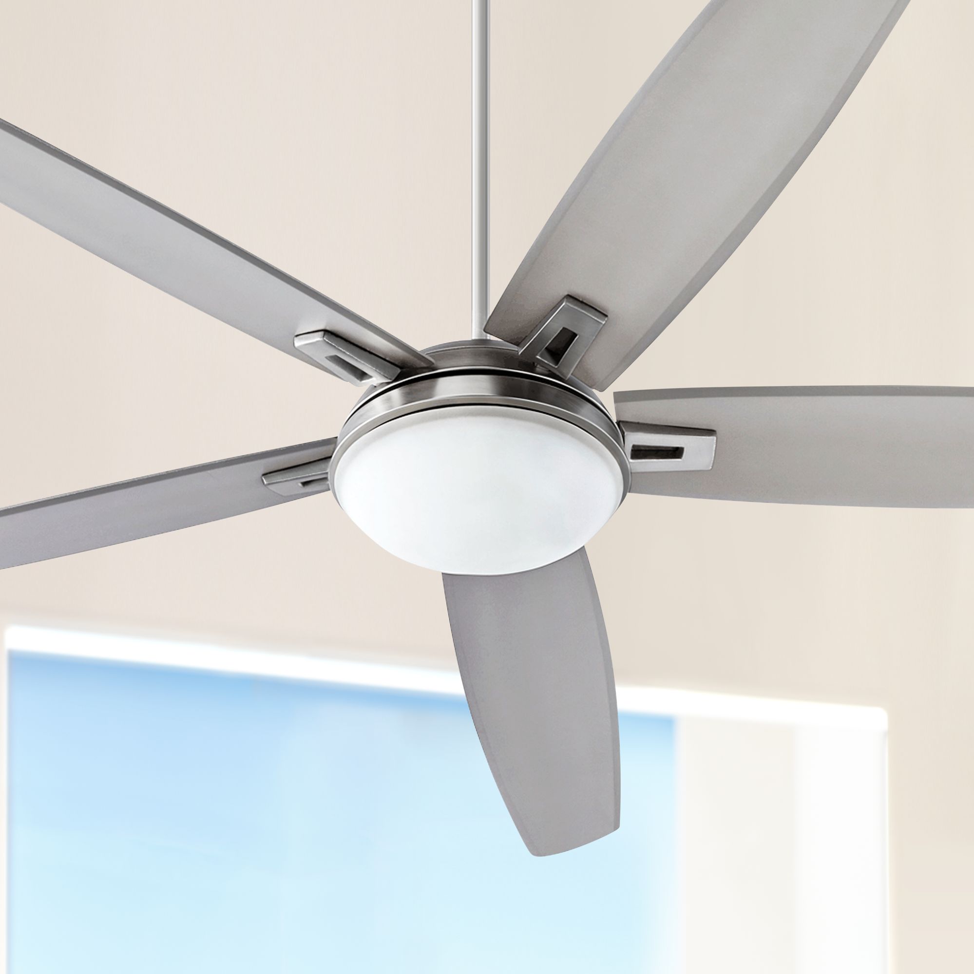 72 Quorum Vector Satin Nickel Led Ceiling Fan