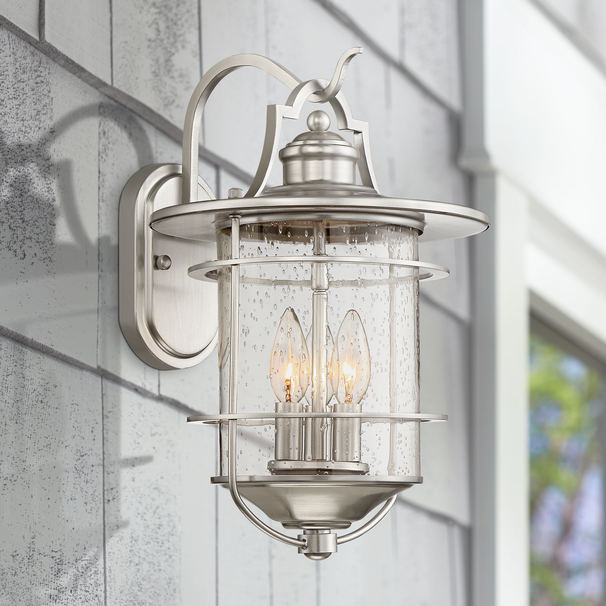 Casa Mirada 16 1/4" High Brushed Nickel Outdoor Wall Light