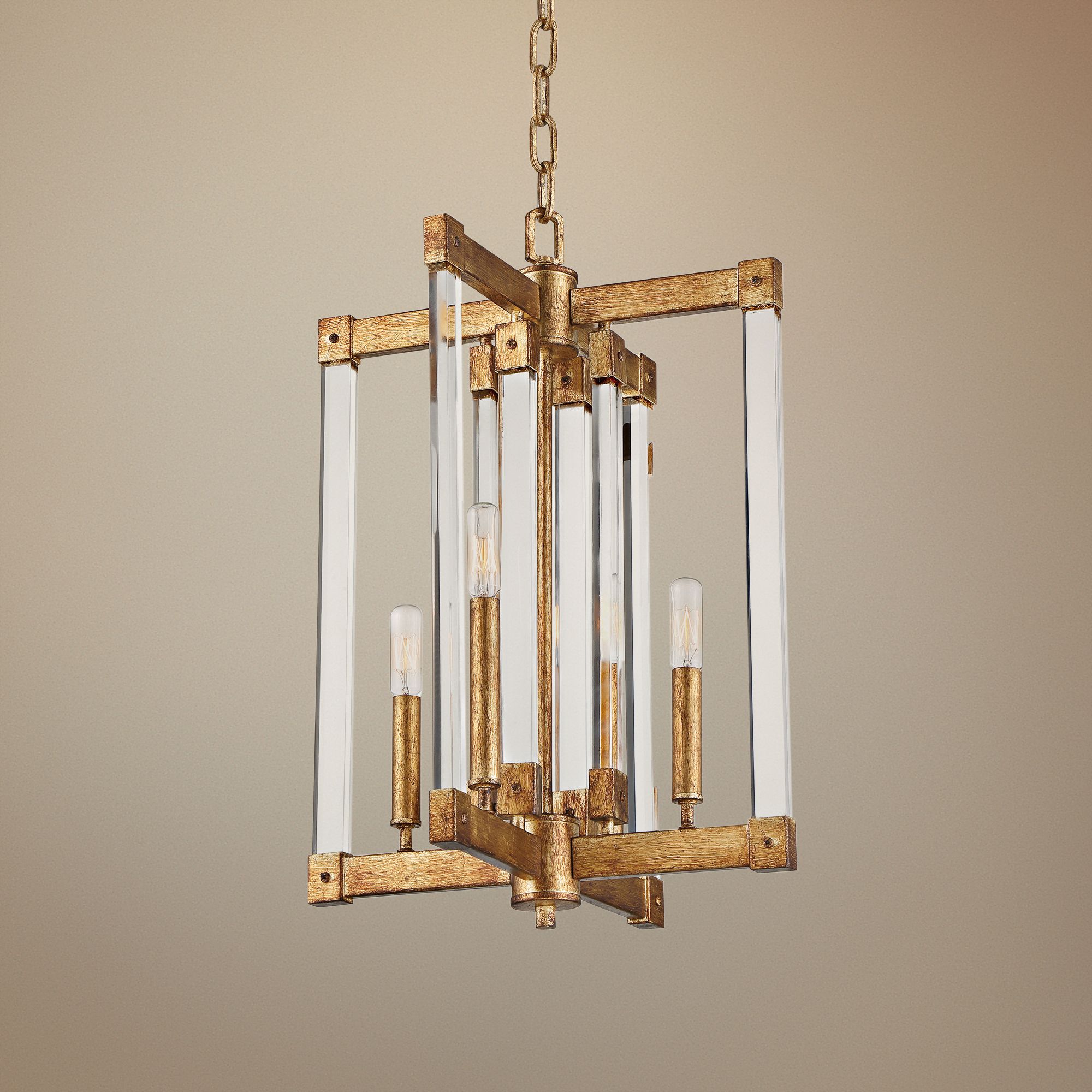 Varaluz Halcyon 15 1/4"W Antiqued Gold Leaf 4-Light Pendant