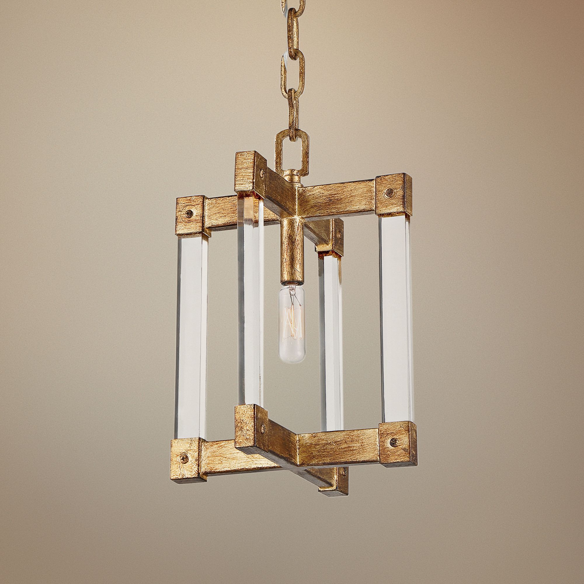 Varaluz Halcyon 9" Wide Antiqued Gold Leaf Mini Pendant