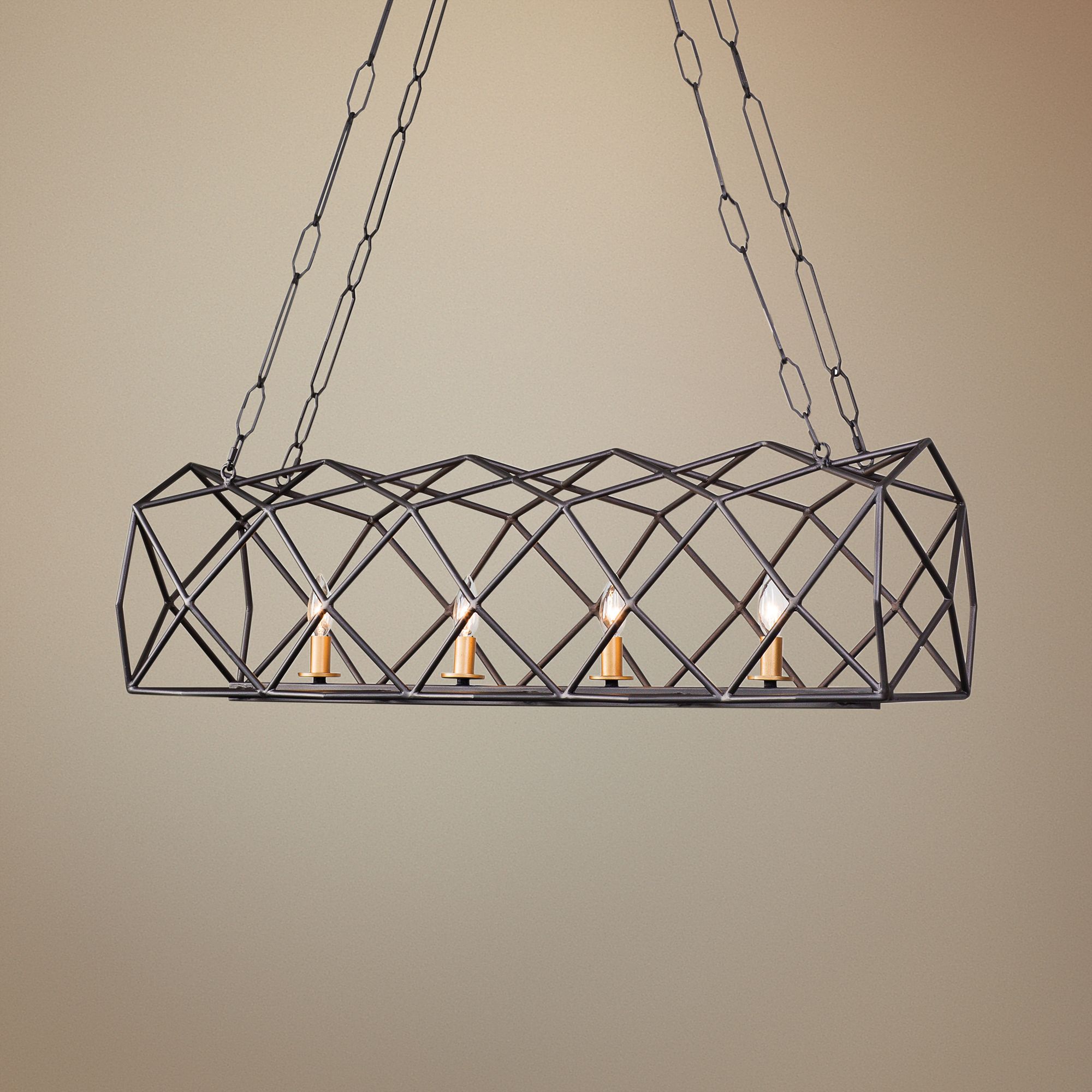 Varaluz Geo 42"W Antique Gold Kitchen Island Light Pendant