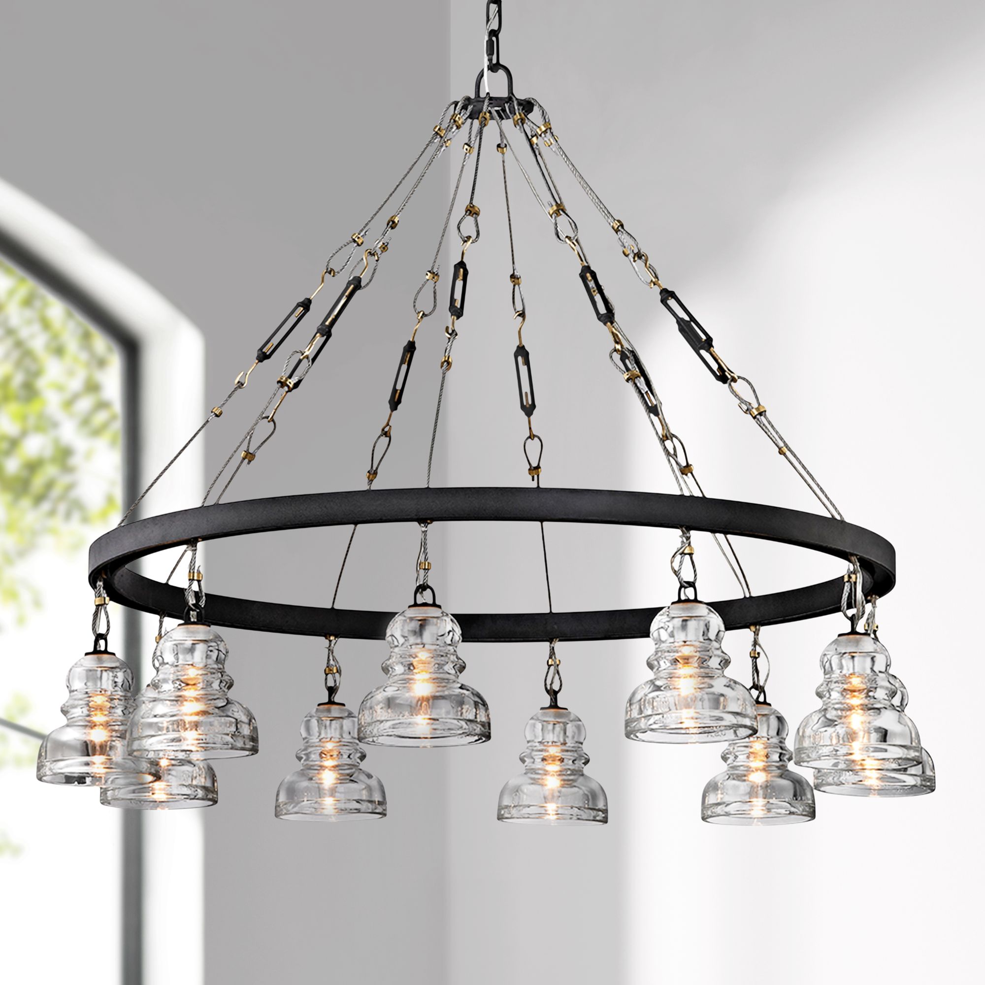 Menlo Park 42 1/2" Wide Deep Bronze 10-Light Chandelier