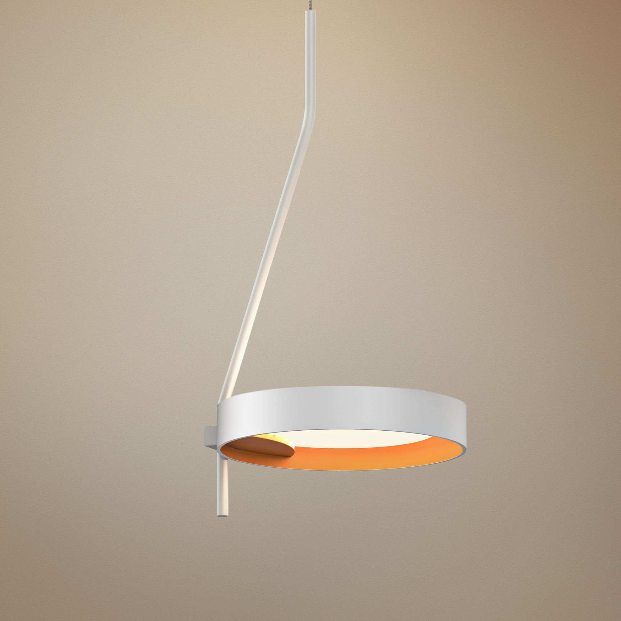 Light Guide Ring 7 3/4" Wide Satin White LED Mini Pendant