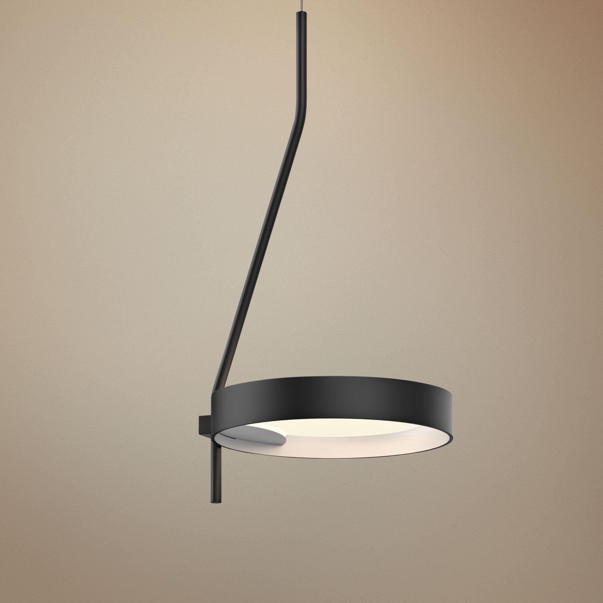 Light Guide Ring 7 3/4" Wide Satin Black LED Mini Pendant