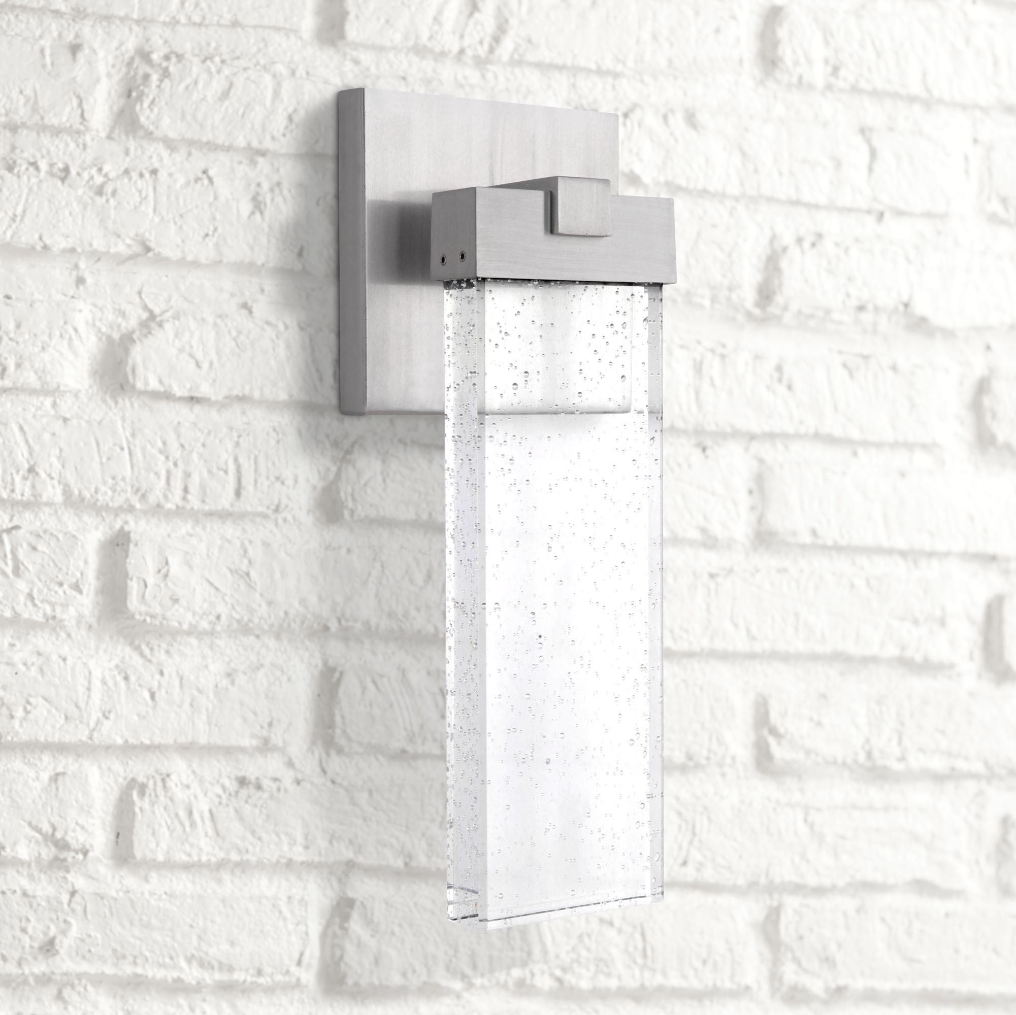 Aria 15" High Satin Aluminum LED Pocket Outdoor Wall Light