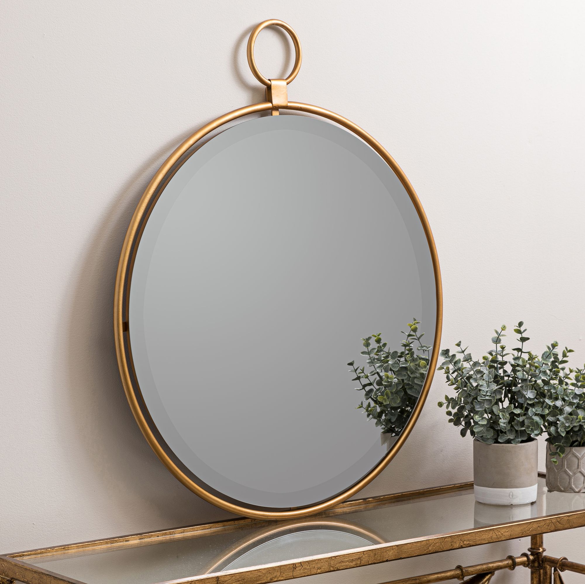 Wright Bronzed Golden 25 1/2" x 30 Round Wall Mirror