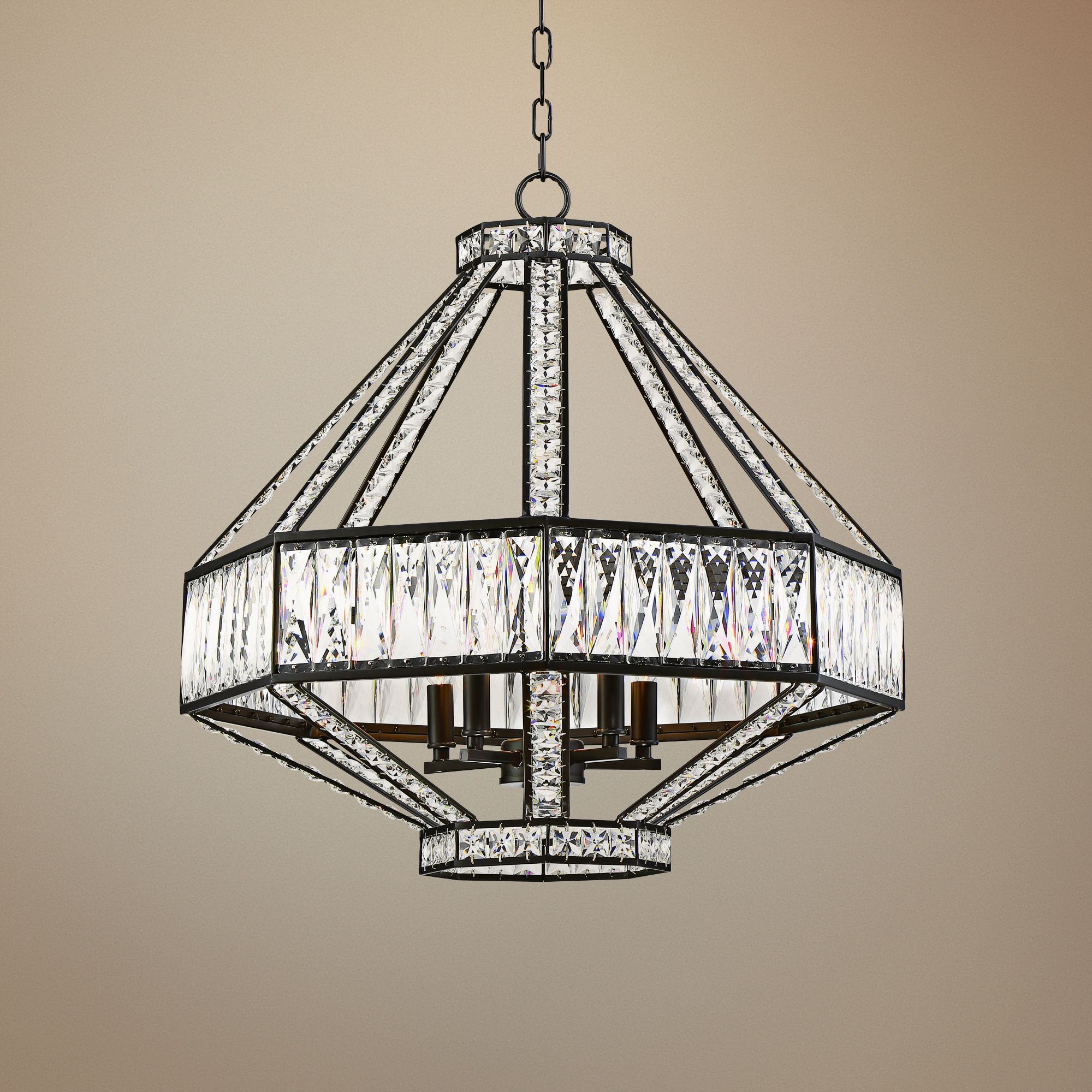 Eurofase Bellezza 23 3/4"W Bronze 5-Light Crystal Pendant