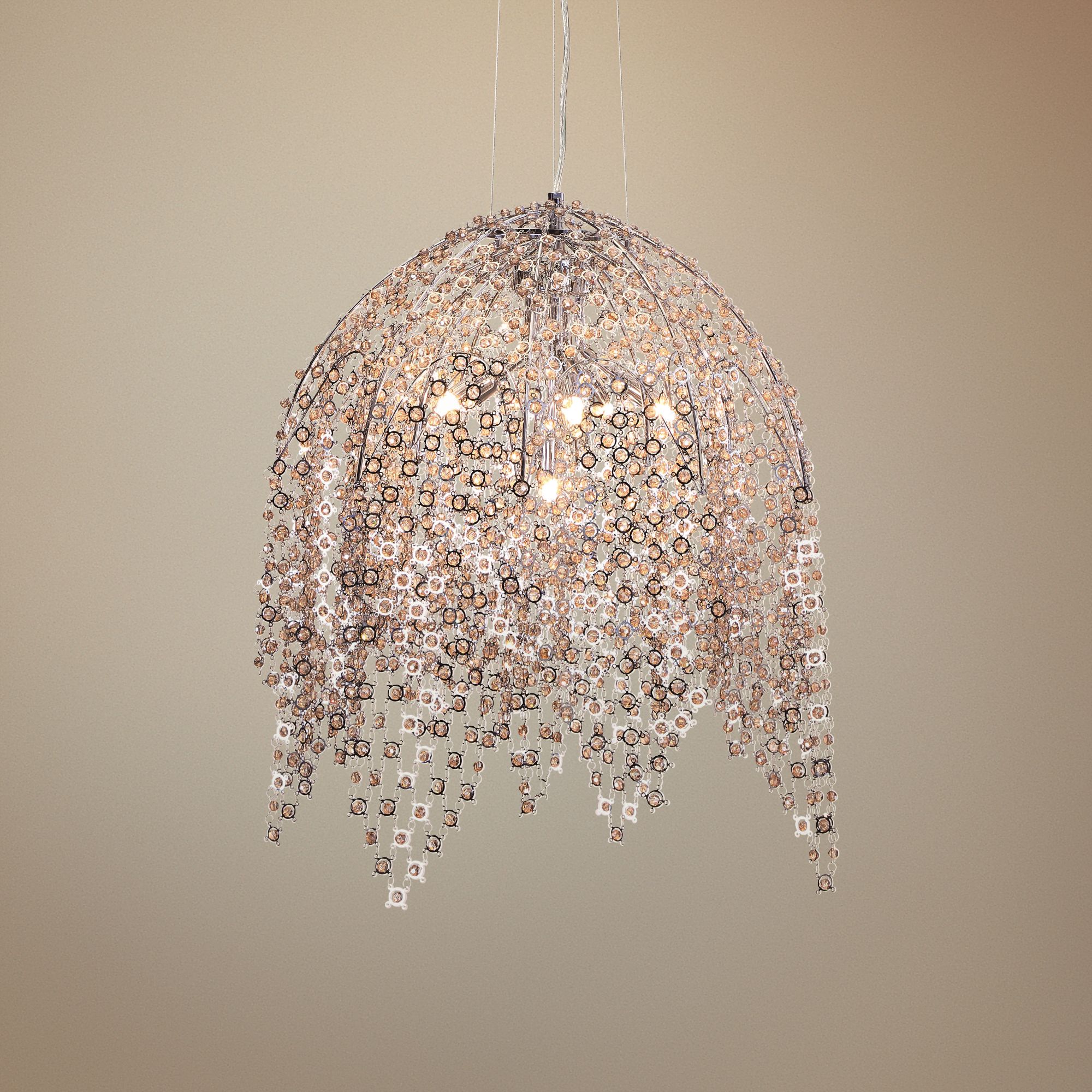 Eurofase Danza 20"W Chrome and Cognac Crystal Pendant Light