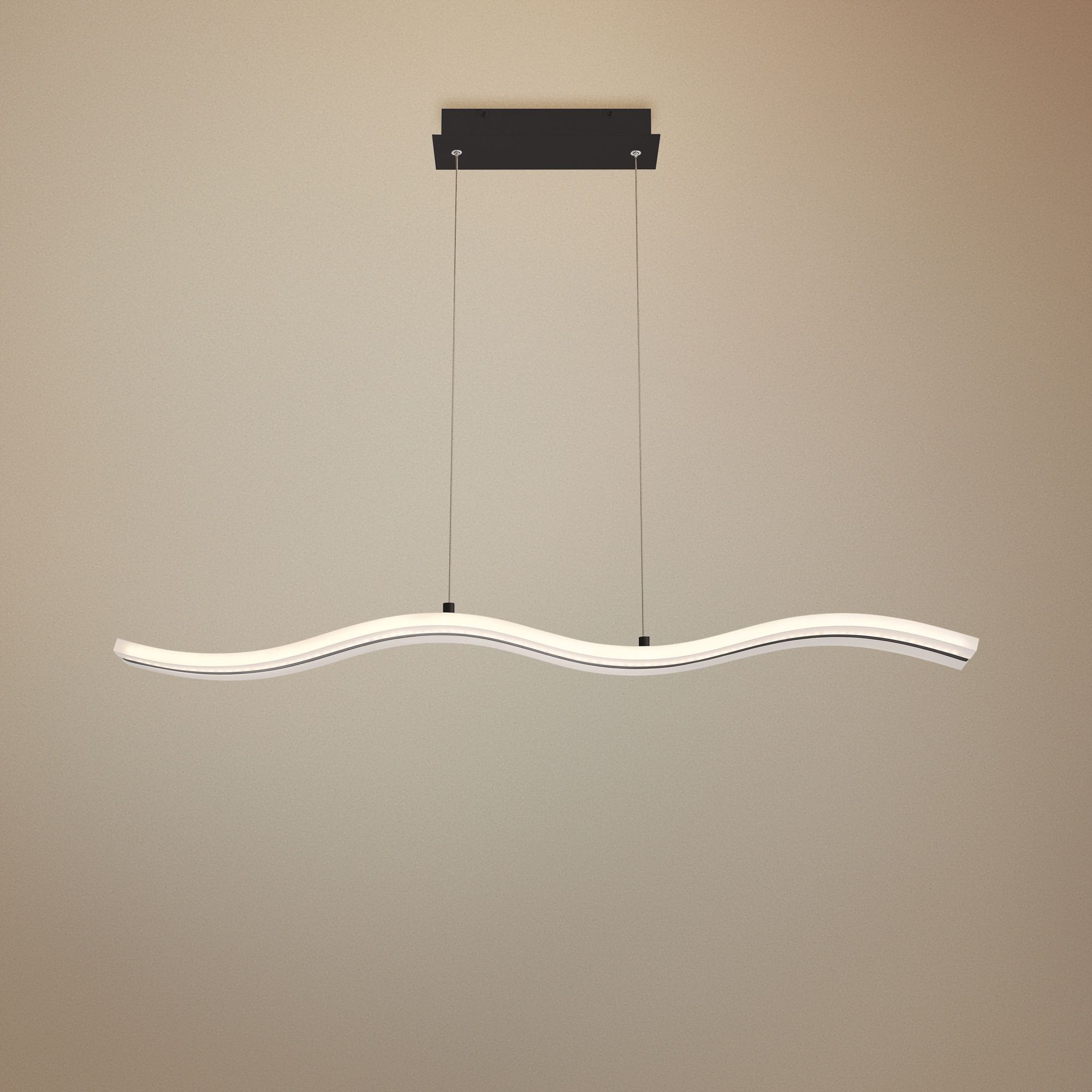 High Tide 38"W Black White LED Kitchen Island Light Pendant