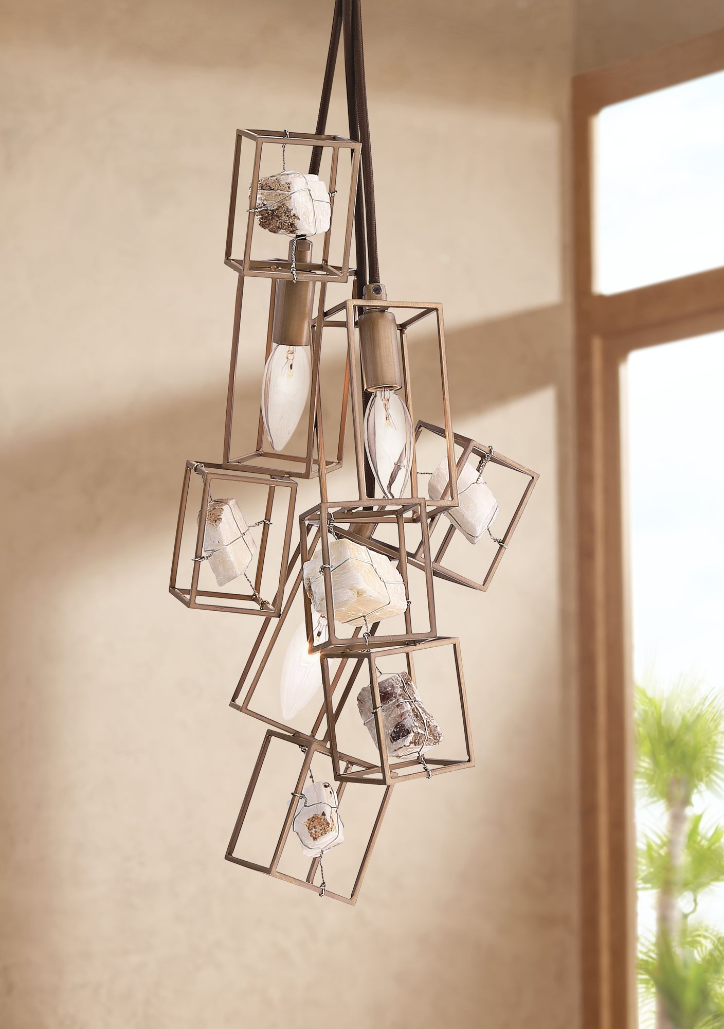 Eurofase Patton 8"W Gold and Bronze 3-Light Mini Chandelier