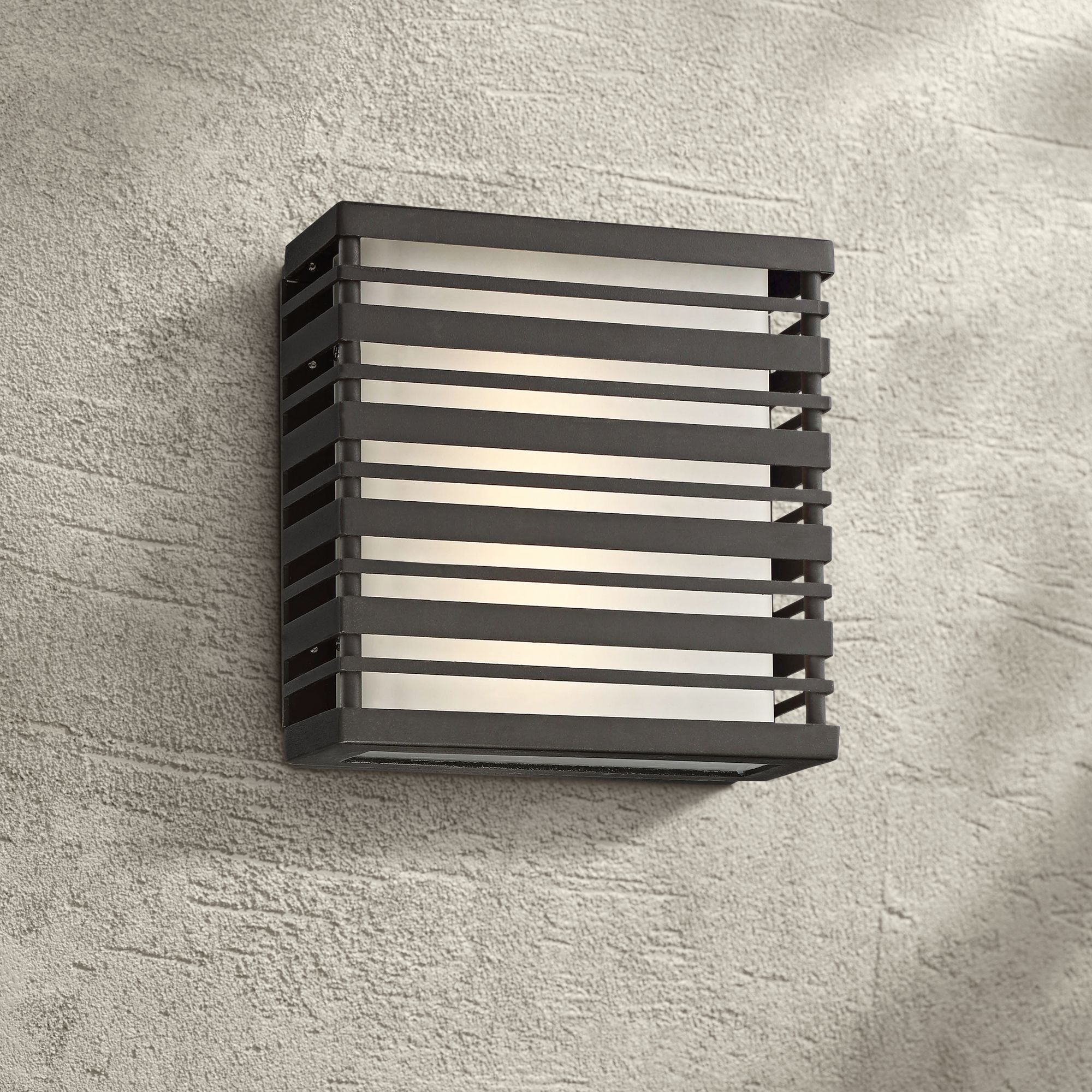 Obscurity 8" High Sand Black LED Outdoor Wall Light