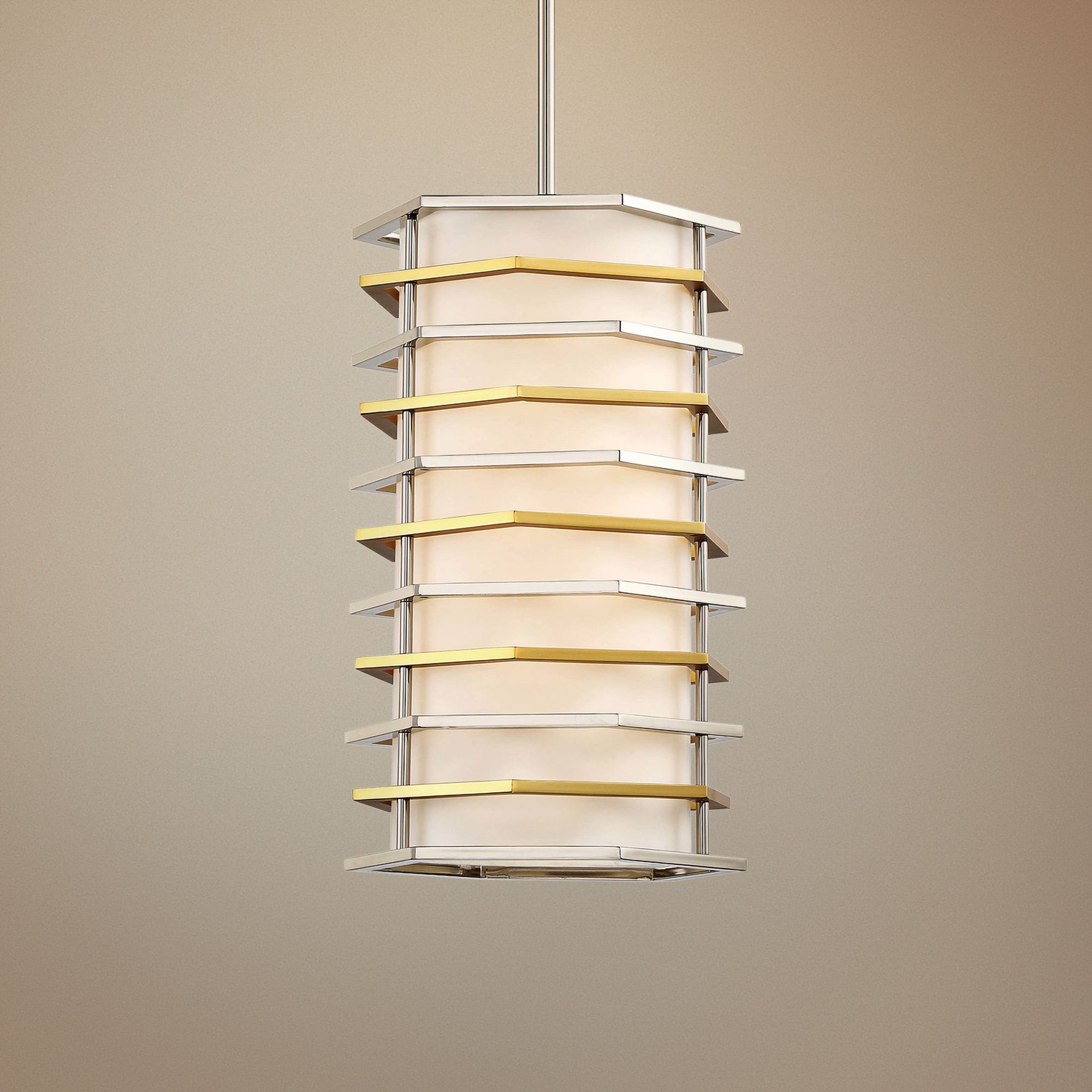 Levels 10"W Polished Nickel and Honey Gold LED Mini Pendant