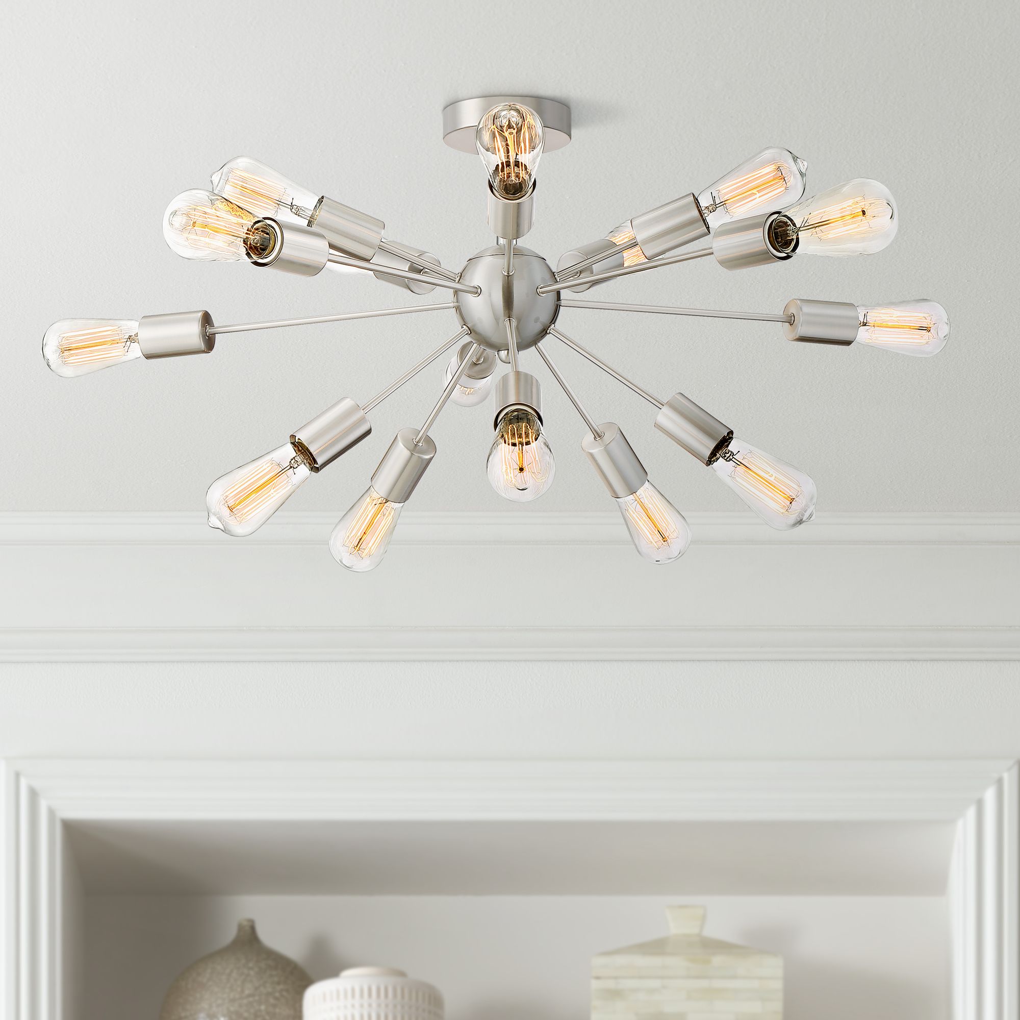 Possini Euro Hemingson 26" Wide Brushed Nickel LED Ceiling Light