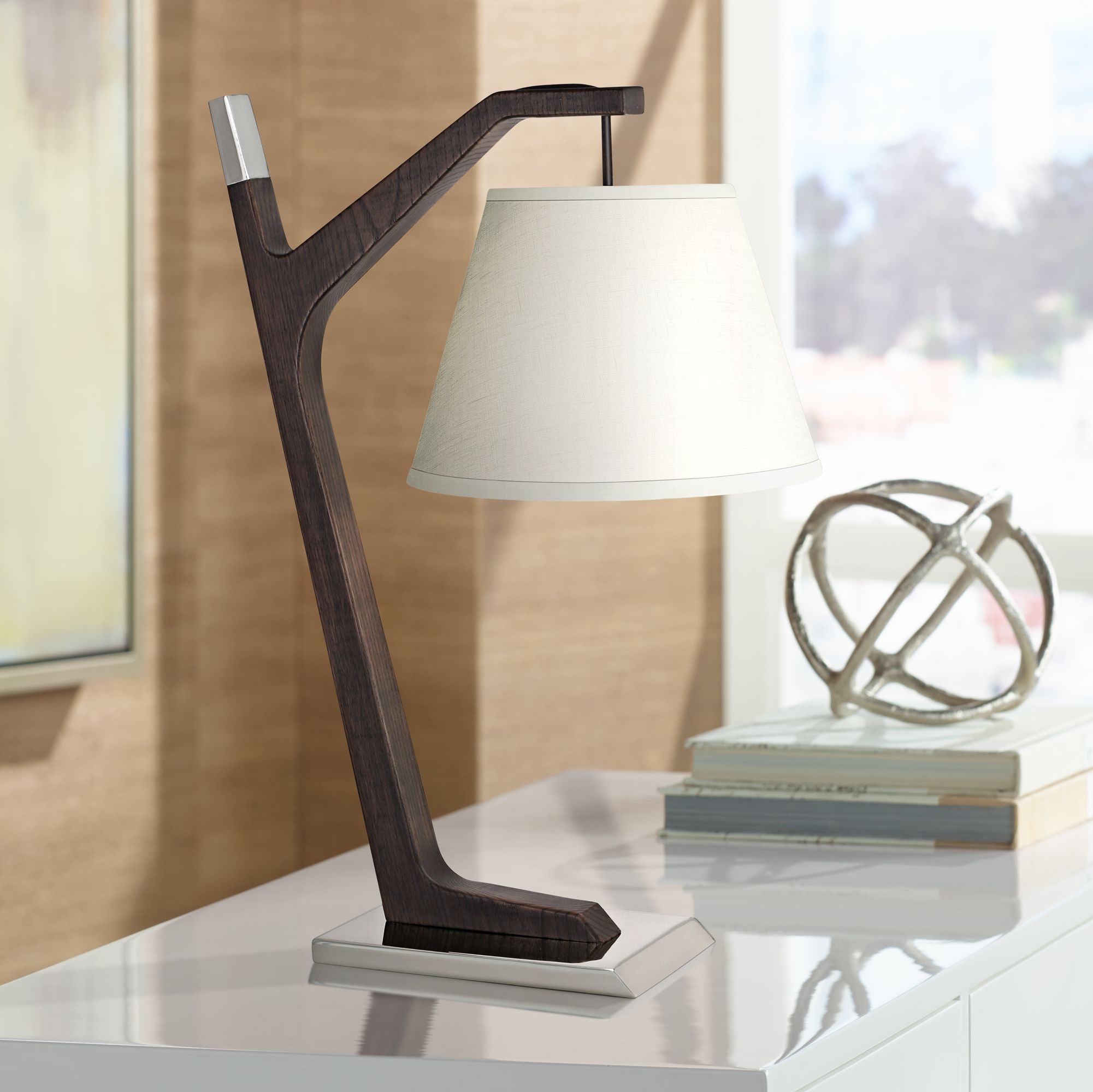 Robert Abbey Wally Dark Walnut Desk Lamp