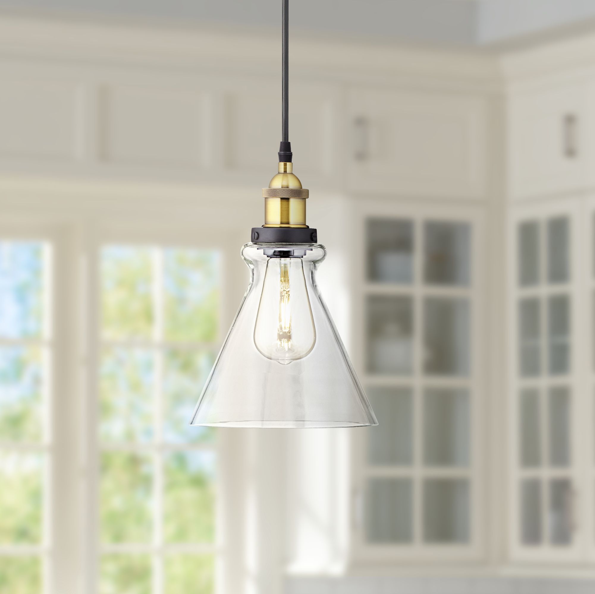 Possini Euro Poulsbo 8" Wide Black LED Mini Pendant