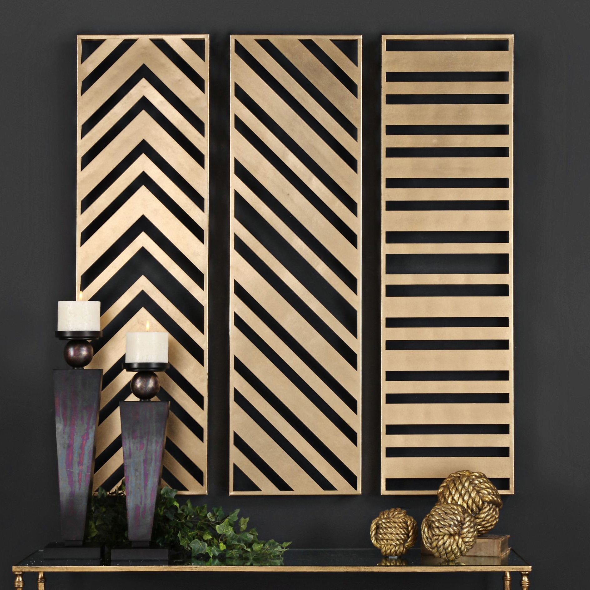 Uttermost Zahara 3-Panel 45" High Metal Wall Art Set