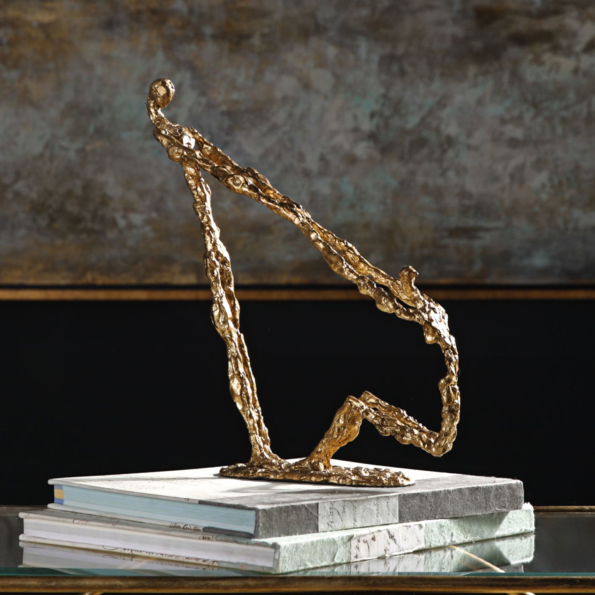 Lend Helping Hand 13 1/2" High Metallic Gold Leaf Statue