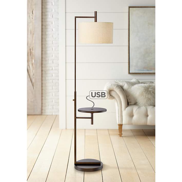 Mesa Tray Table Floor Lamp With Usb, Tray Table Floor Lamp