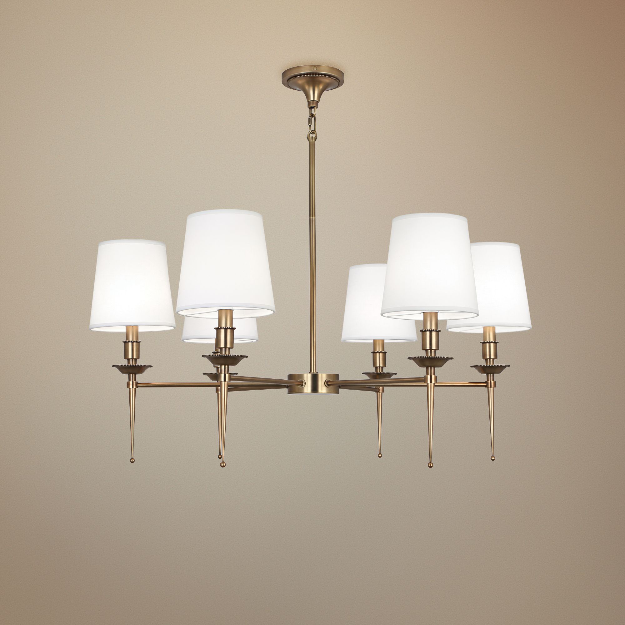Robert Abbey Cedric 34 1/4"W Warm Brass 6-Light Chandelier