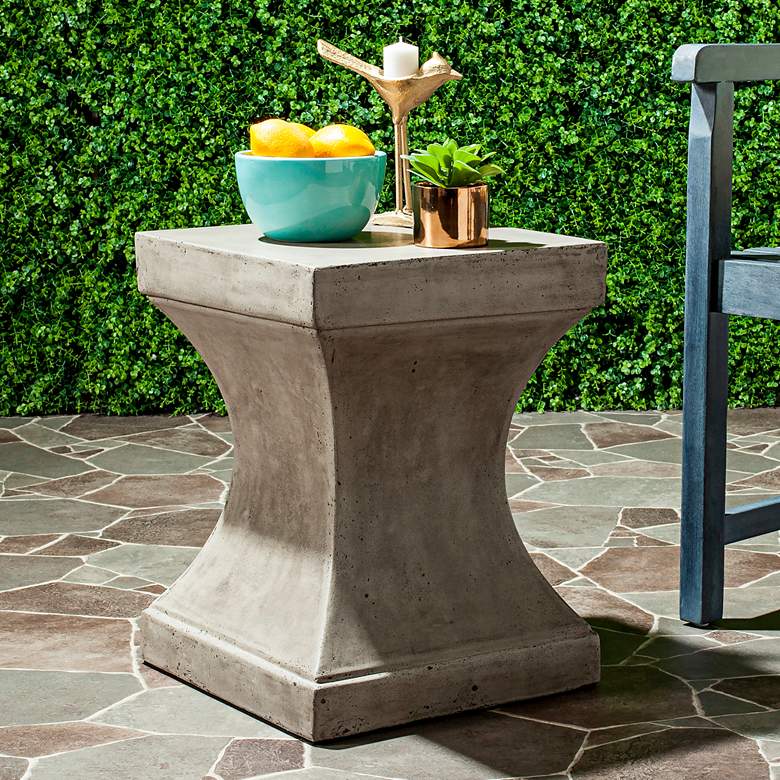 Image 1 Curby Dark Gray Concrete Indoor-Outdoor Accent Table