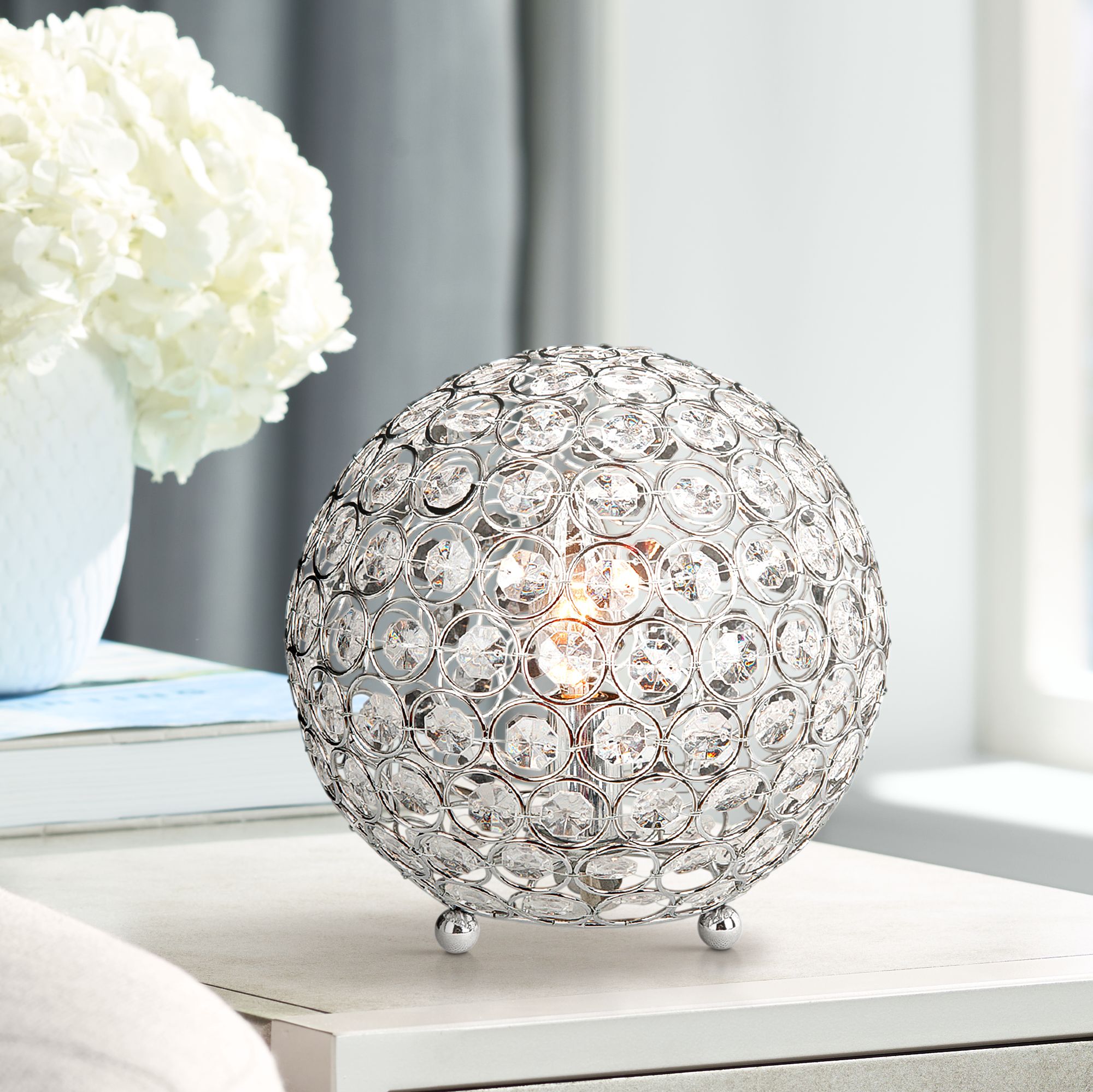chrome and crystal table lamps