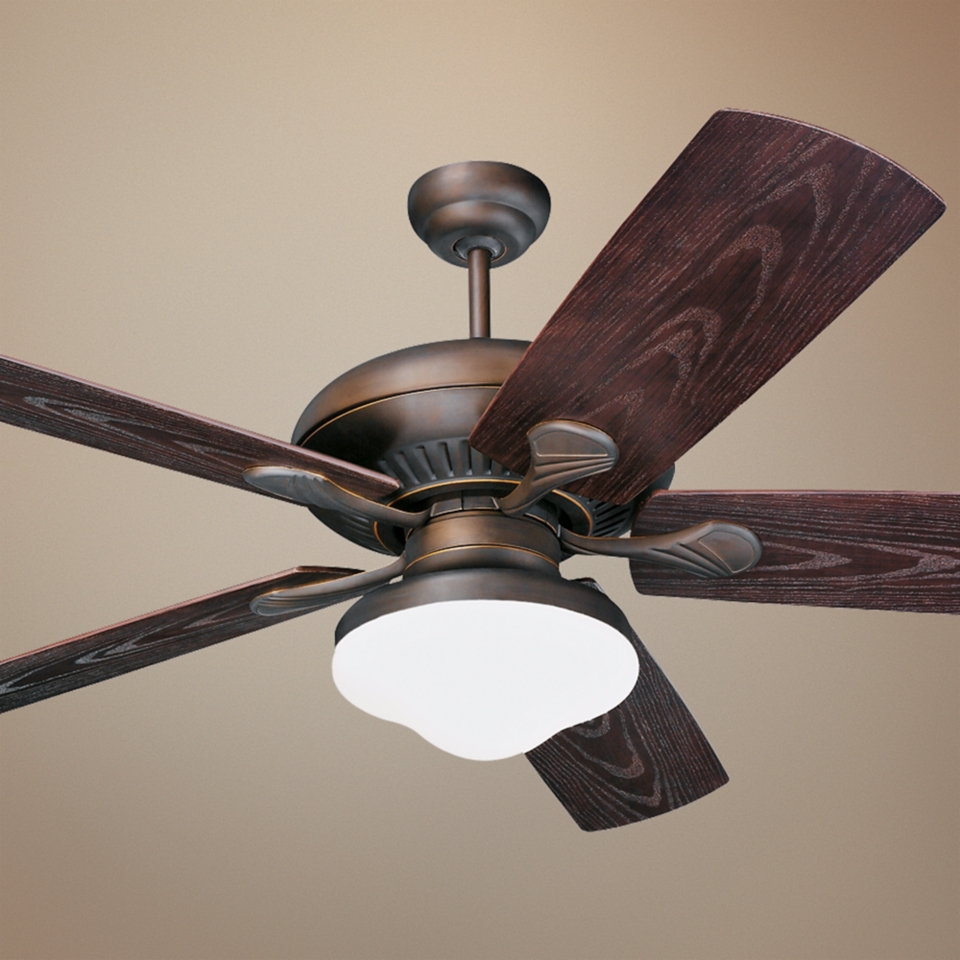 54" Monte Carlo Shores Bronze Outdoor Ceiling Fan with Light   #36378