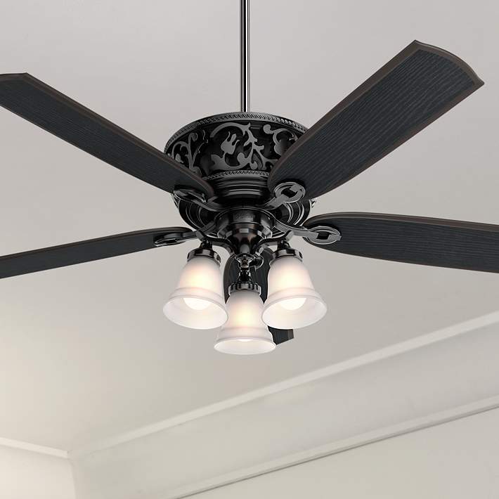 54 Hunter Promenade Gloss Black Led, Can I Use Led Bulbs In My Hunter Ceiling Fan
