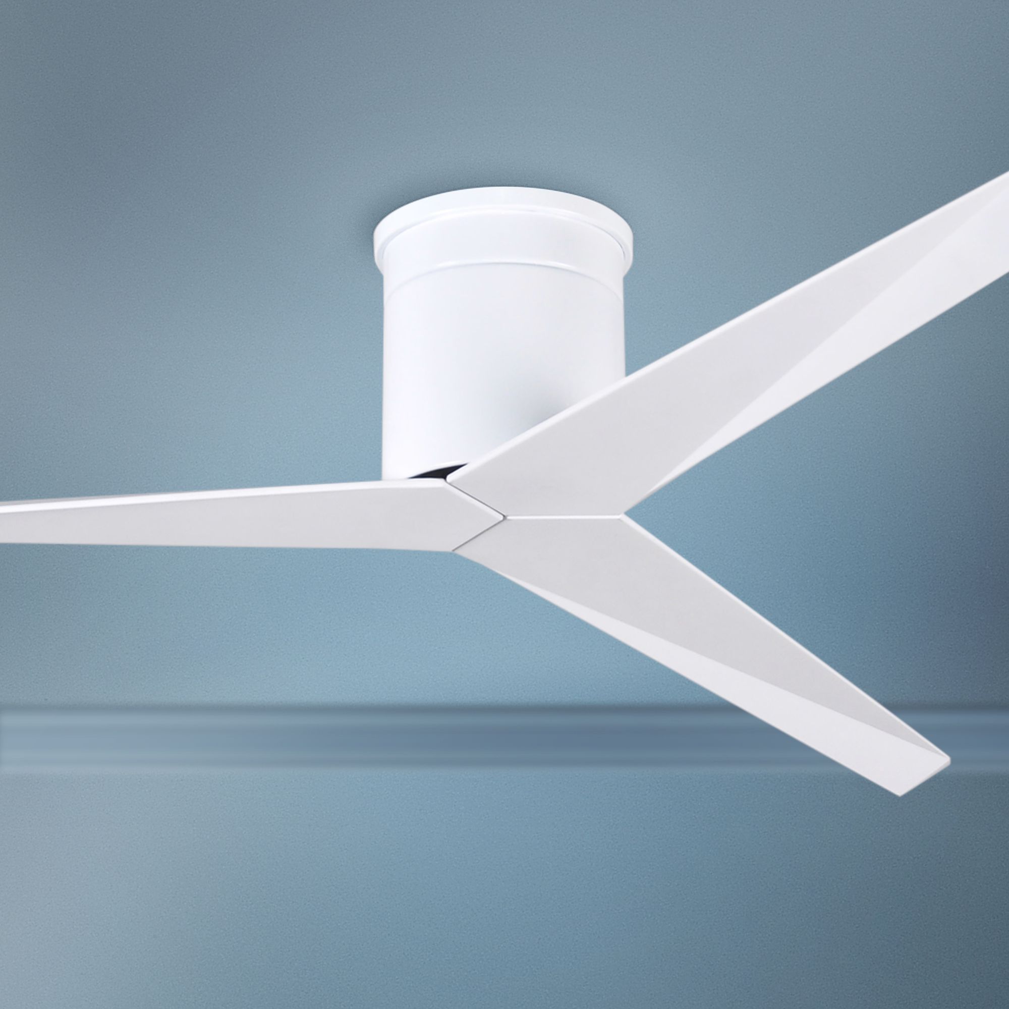 56" Matthews Eliza-H Gloss White Damp Hugger Ceiling Fan