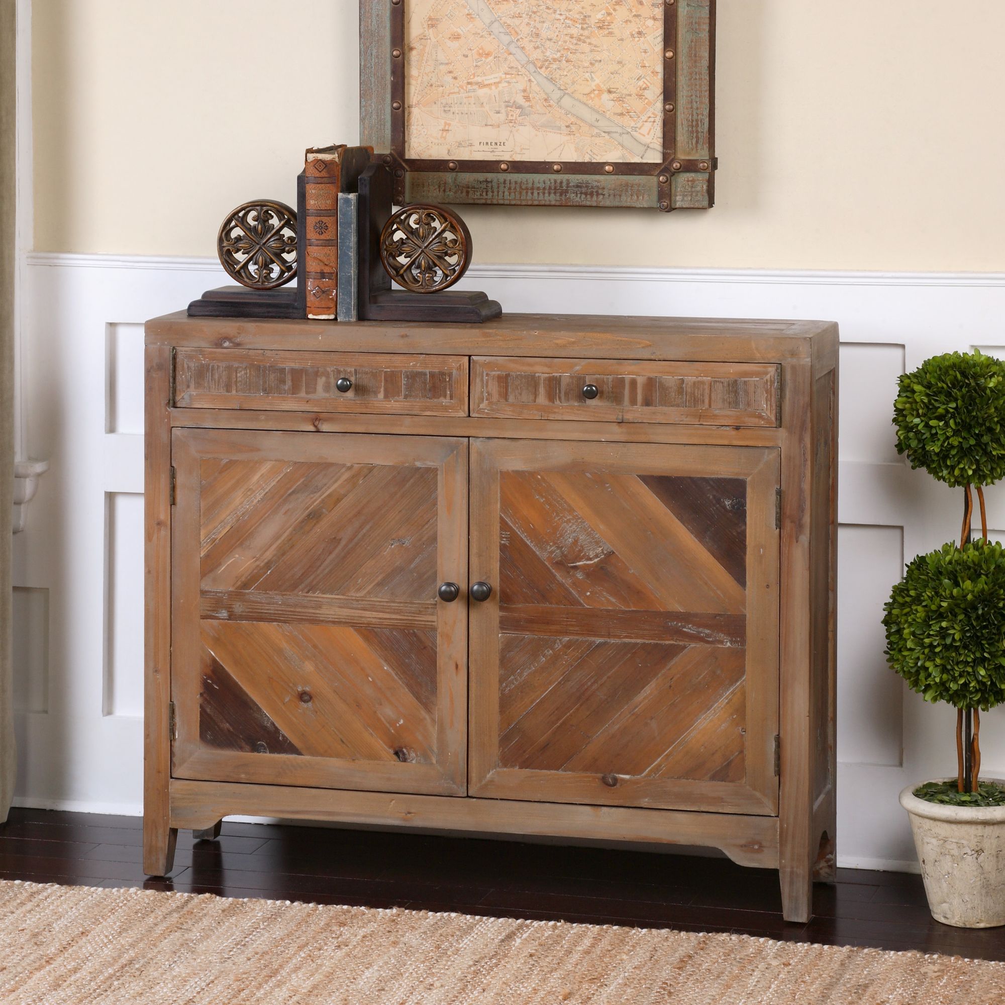 Uttermost Hesperos 42" Wide Woodtone 2-Door Console Cabinet