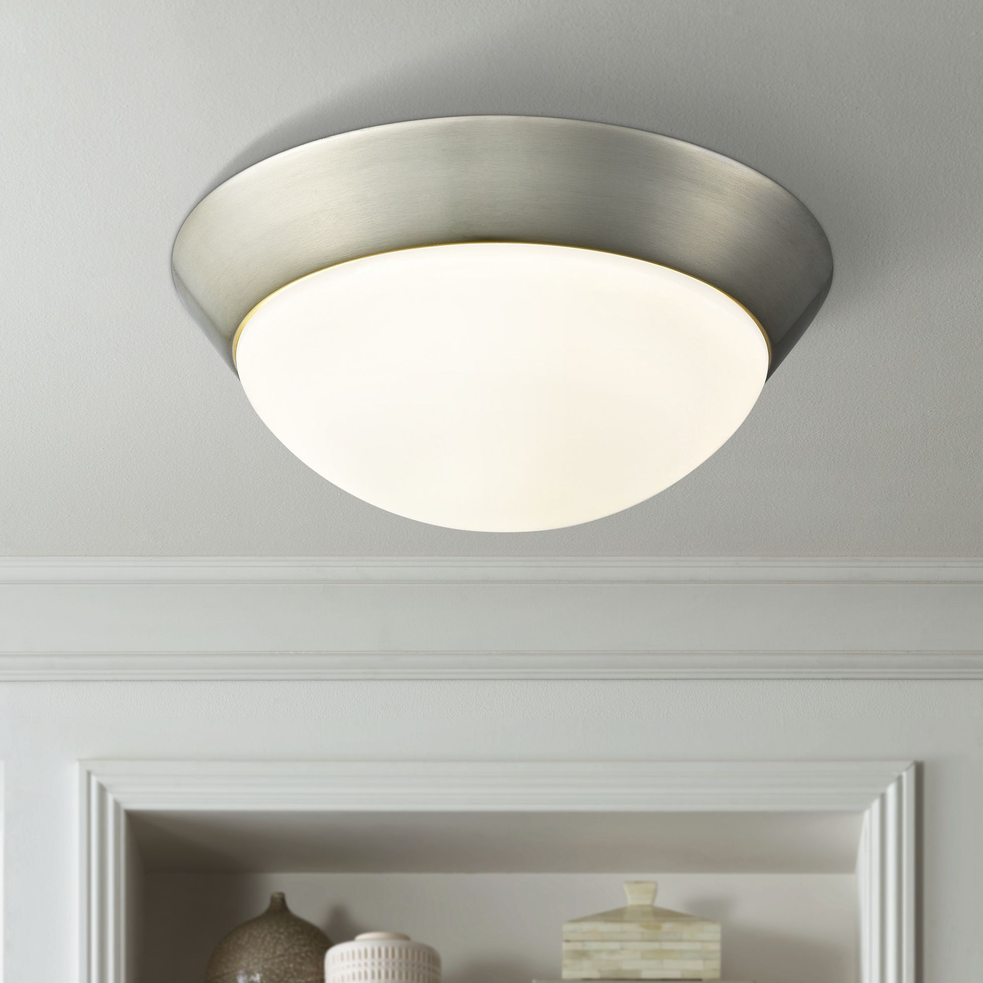 Contours 11" Wide Satin Nickel LED Ceiling Light