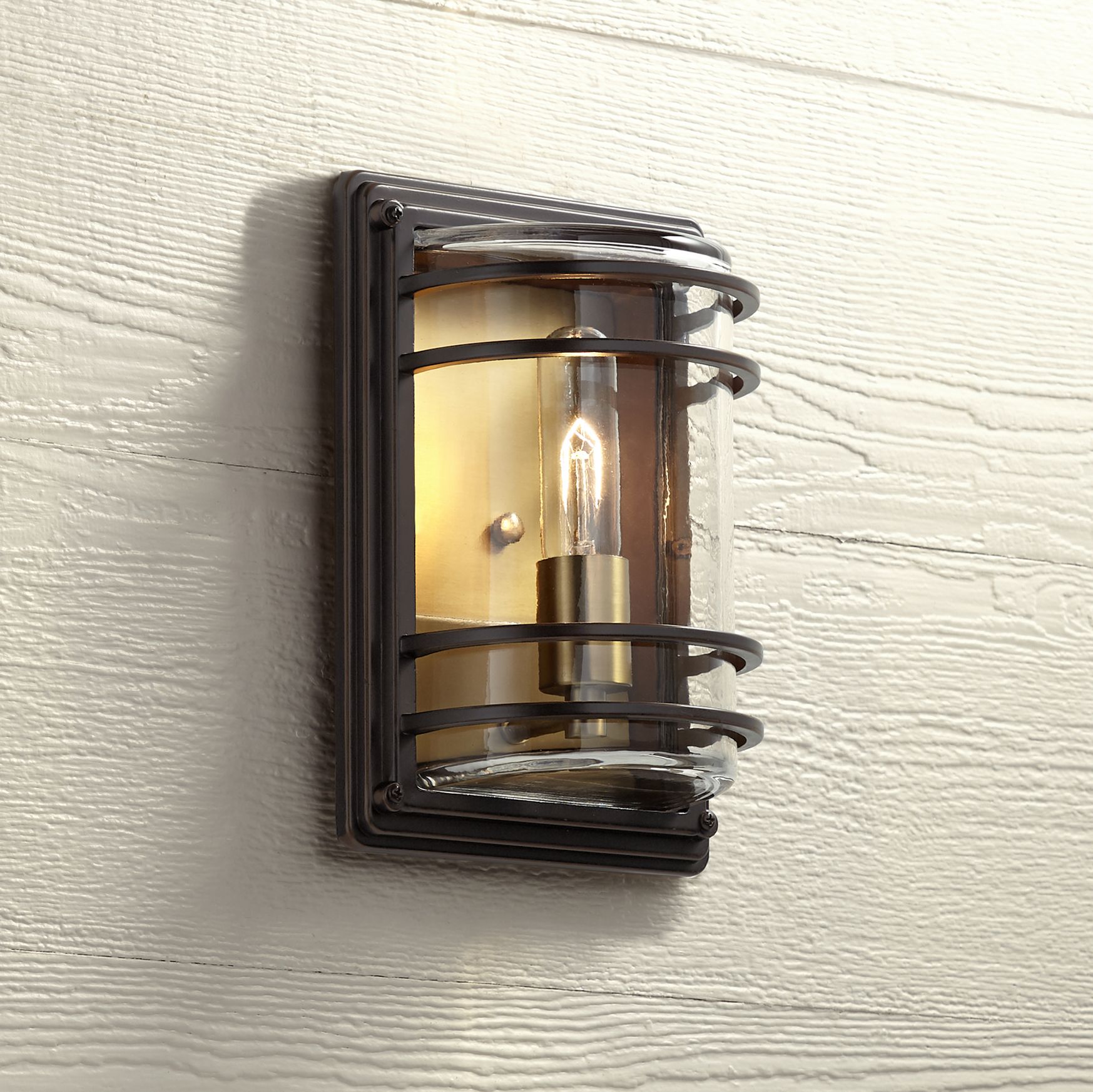Habitat 11" High Bronze and Warm Brass Outdoor Wall Light