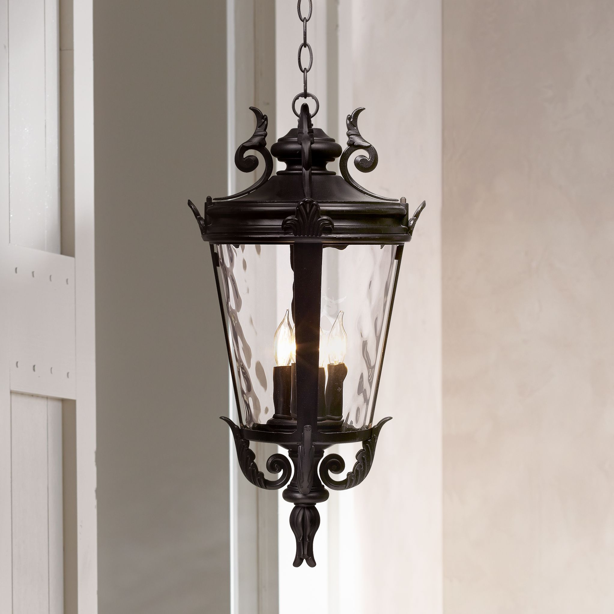 Casa Marseille 23 3/4" High Black Outdoor Hanging Light